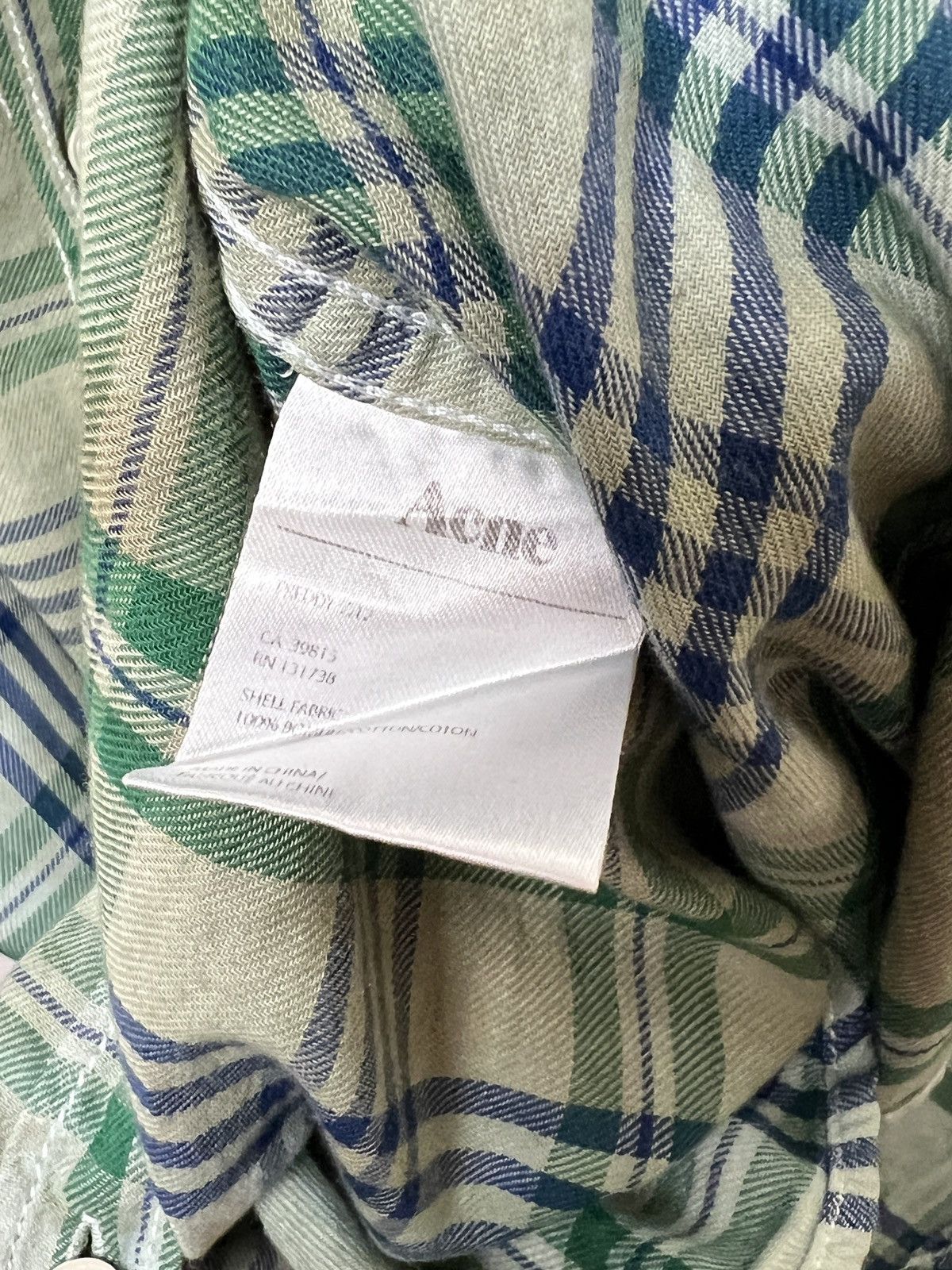 Acne Studios acne vintage travis plaid flannel shirt bleached tie dye y2k Size US M / EU 48-50 / 2 - 11 Thumbnail