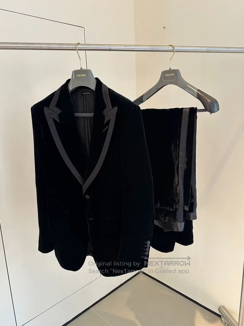 Tom Ford Tom Ford Men's Velvet Patchwork Evening Tuxedo Suit Size 50L - 2 Thumbnail
