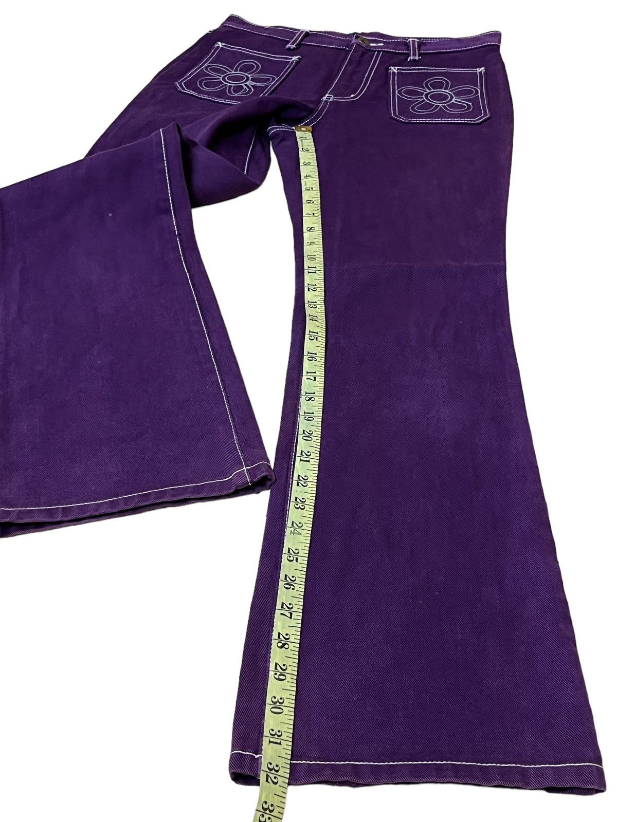 Japanese Brand VINTAGE JAPANESE NUVE PURPLE BUSHPANT FLARE DENIM Size US 29 - 15 Thumbnail
