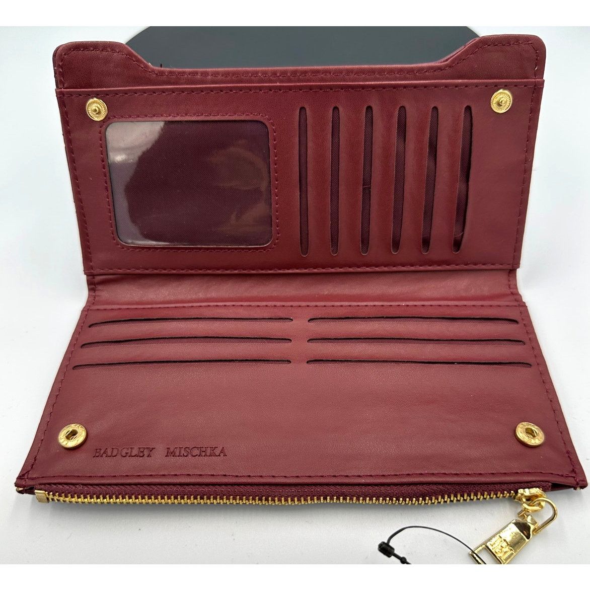 Badgley Mischka Badgley Mischka Quilted Long Wallet - Plum Size ONE SIZE - 7 Thumbnail