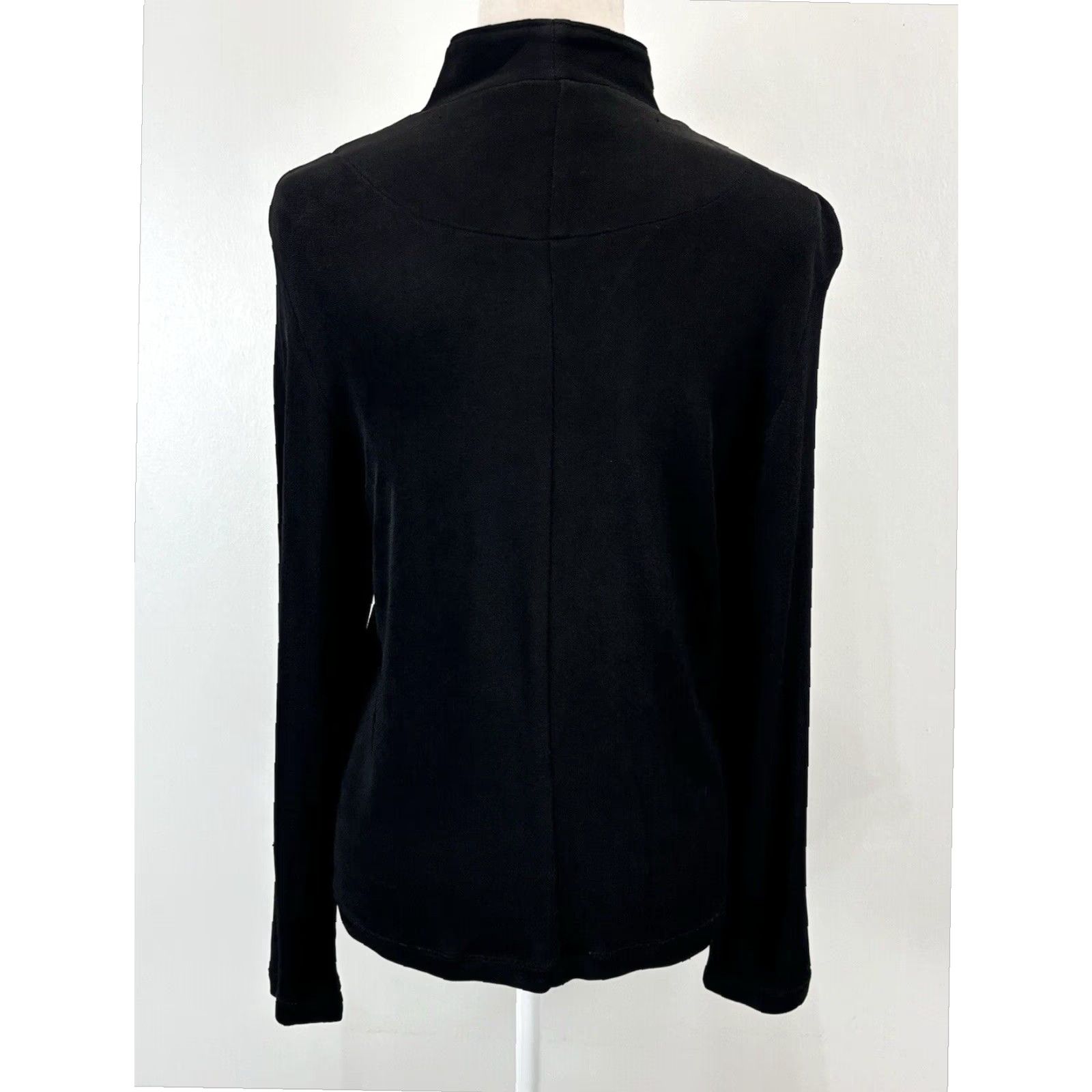 Coldwater Creek Coldwater Creek Black Acetate Cardigan Jacket Medium Womens Long Sleeve Frog Button Size M / US 6-8 / IT 42-44 - 3 Thumbnail