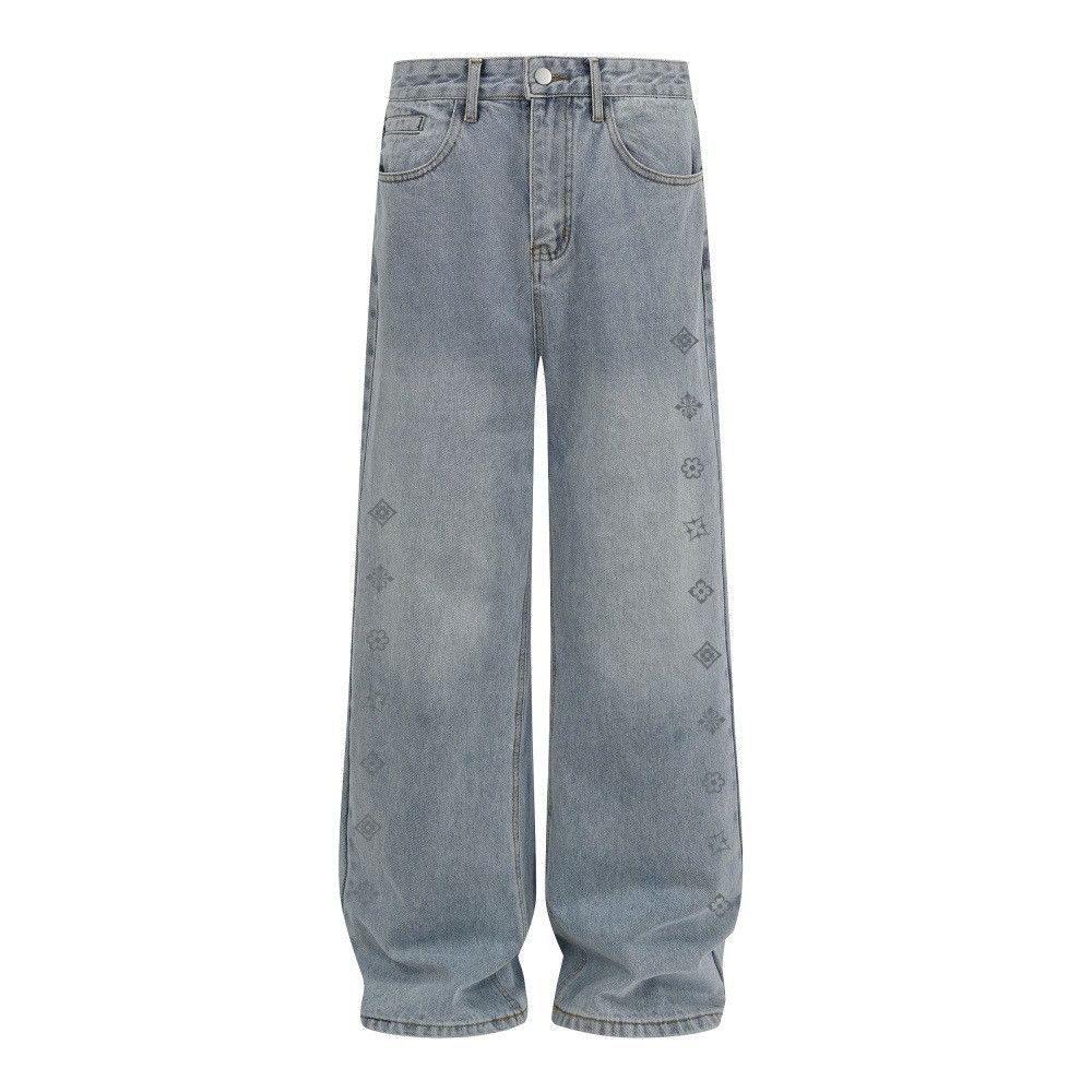 Japanese Brand American retro washed distressed jeans for men, loose fit Size US 32 / EU 48 - 1 Thumbnail