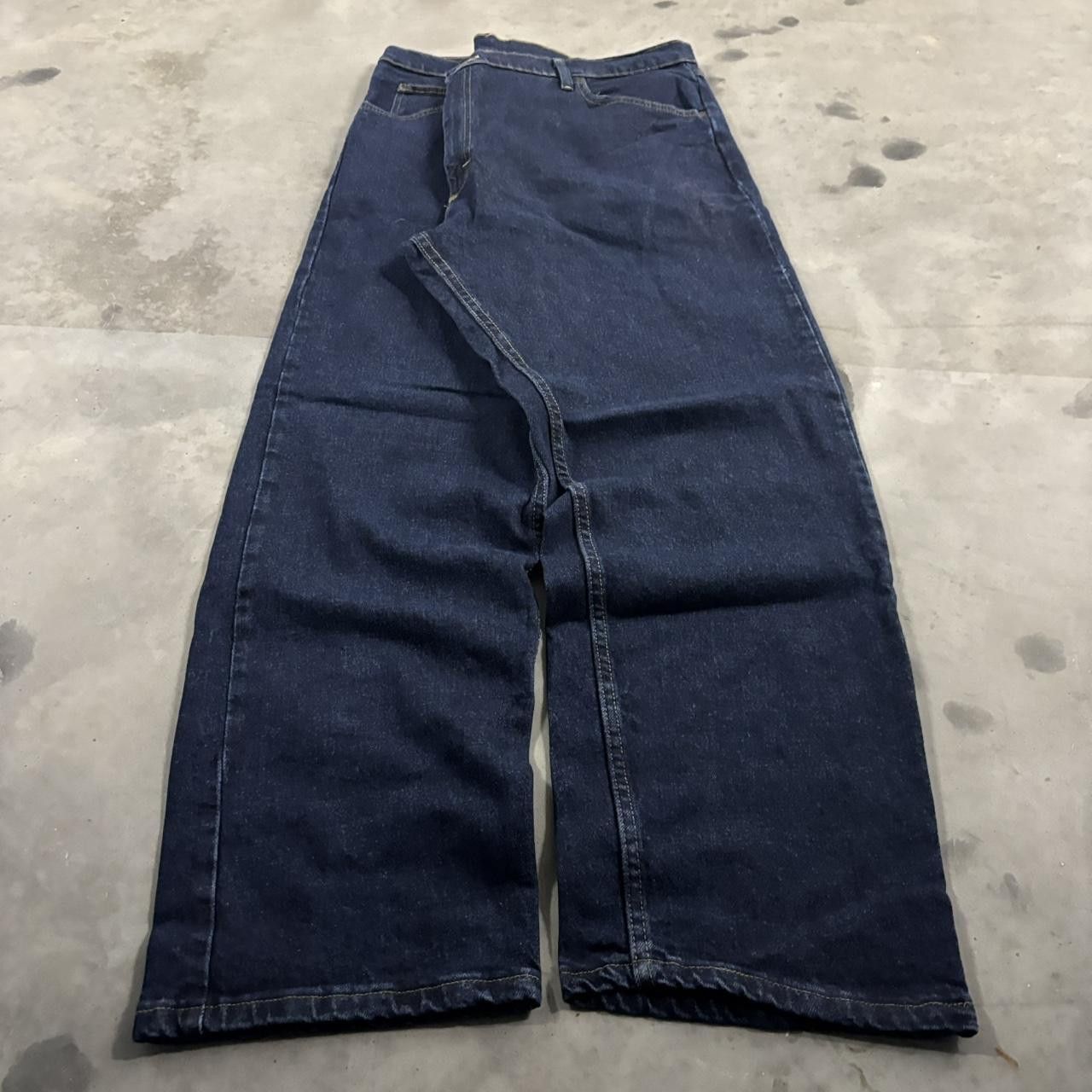 Vintage Crazy Vintage Y2K/2000s Baggy Dark Blue Wash Essential Denim Jeans! 42x30 Size US 42 / EU 58 - 3 Thumbnail