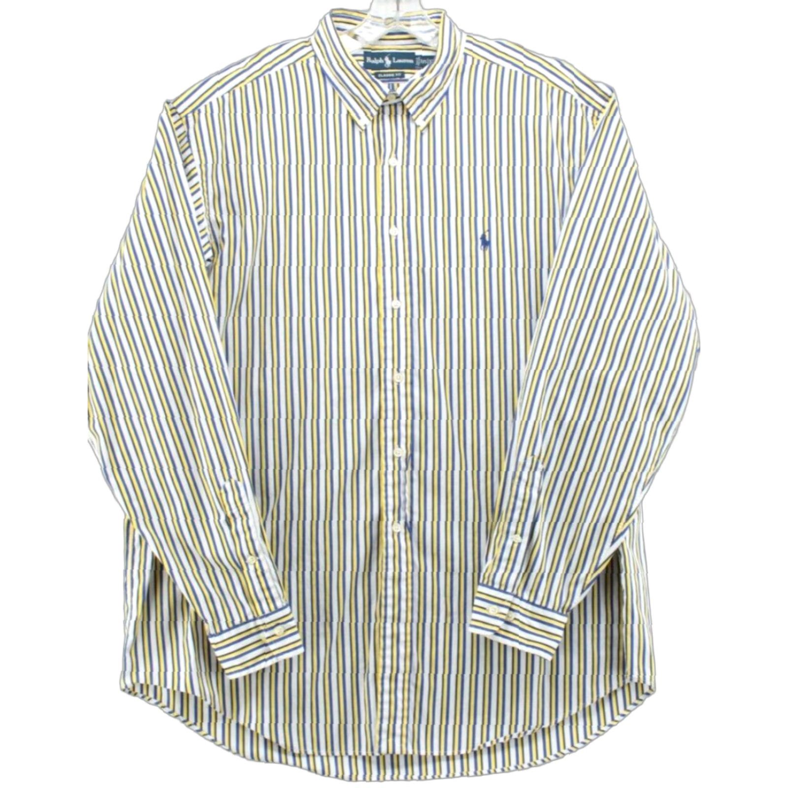 Polo Ralph Lauren VINTAGE Polo Ralph Lauren Shirt Mens 17.5 Vertical Stripe Button Front Classic Preppy Size US XXL / EU 58 / 5 - 1 Thumbnail