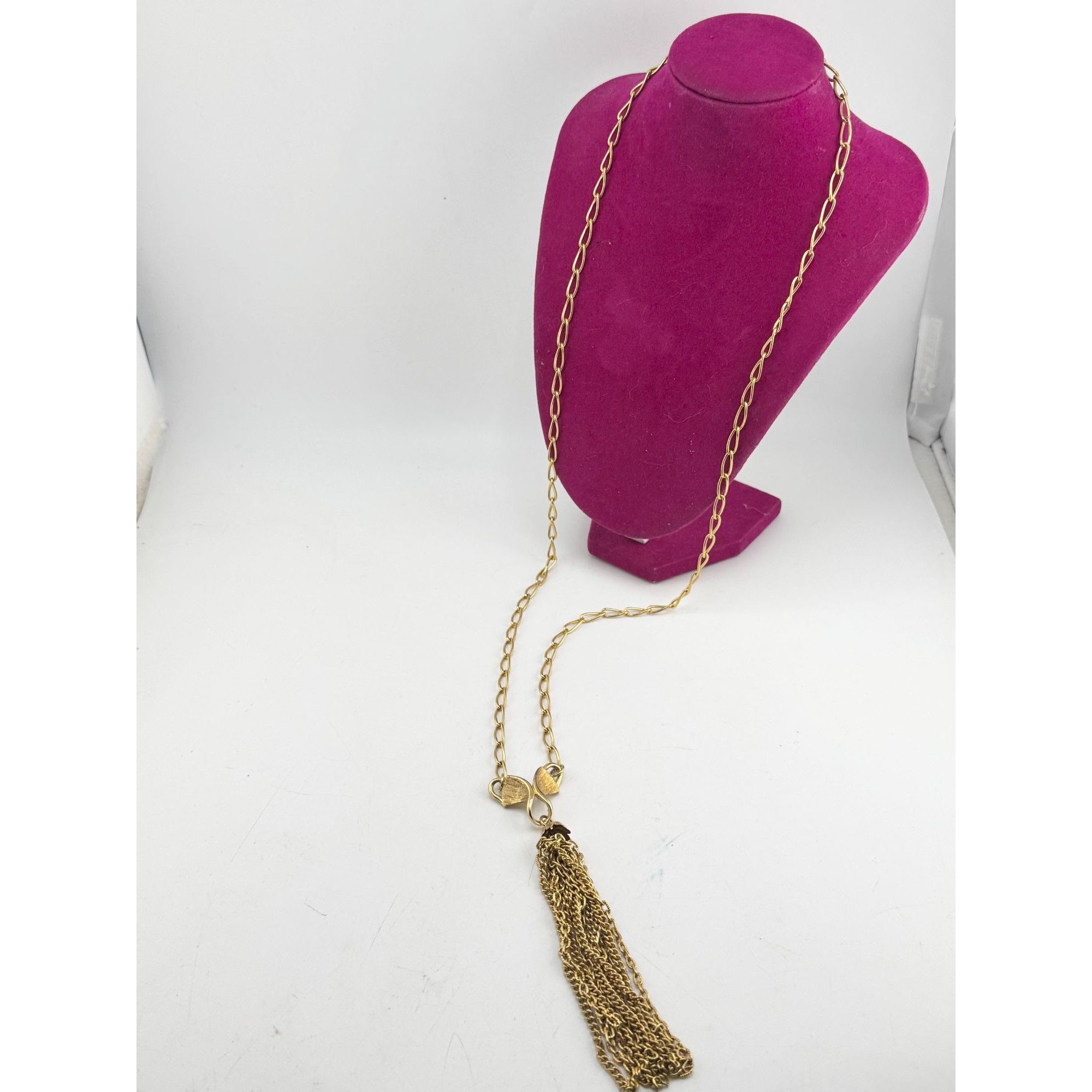Vintage Vintage gold tone chain tassel pendant necklace Size ONE SIZE - 5 Thumbnail