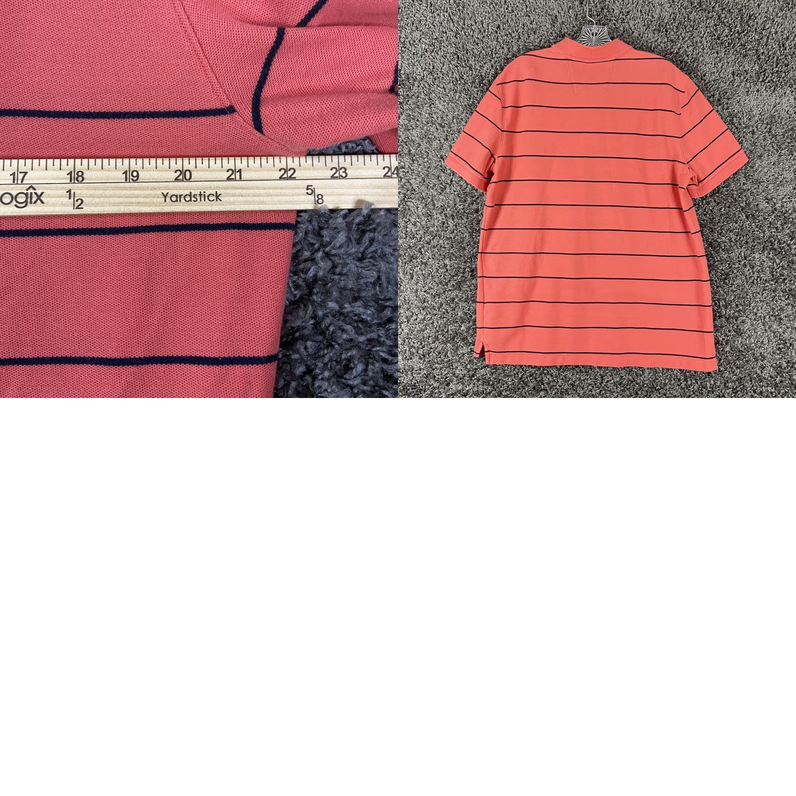 Nautica VINTAGE Nautica Polo Shirt Men’s L Short Sleeve Pink Blue Striped Deck Performance Size US L / EU 52-54 / 3 - 8 Thumbnail