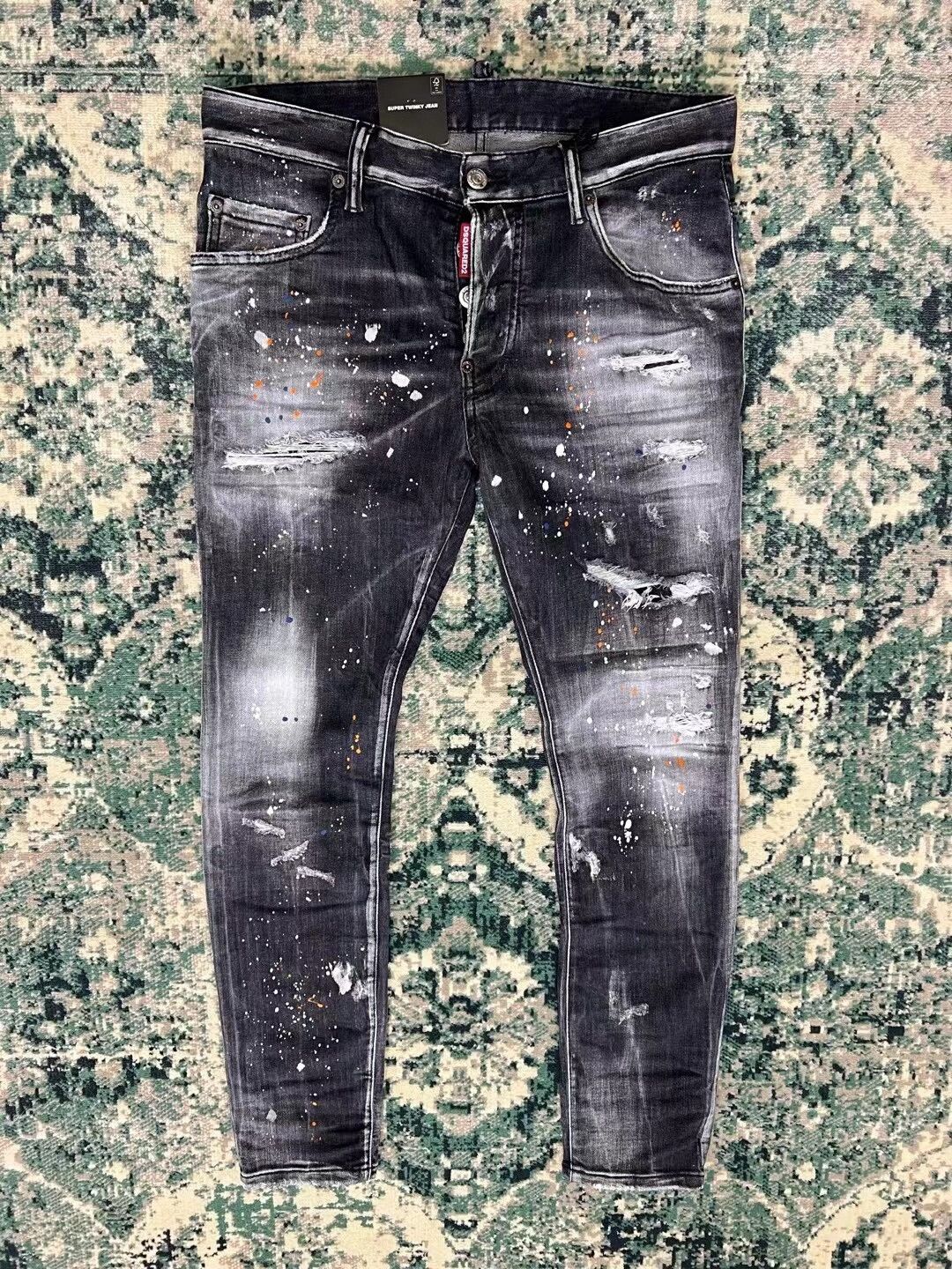 Dsquared2 dsquared2 black gray patchwork skinny jeans Size US 34 / EU 50 - 1 Thumbnail