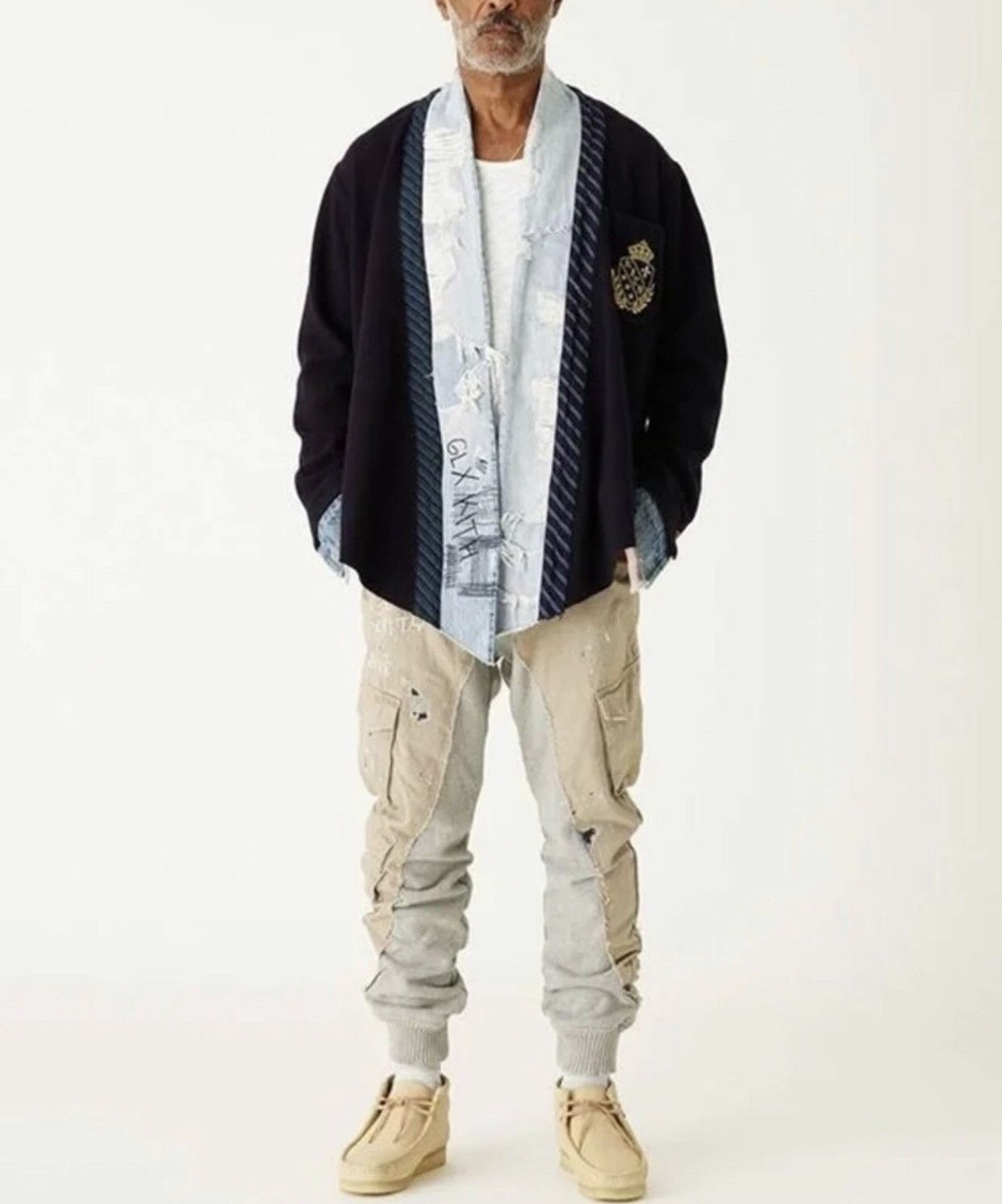 Greg Lauren Greg Lauren GL Classic Preppy Wool Denim Patchwork Robe Size US M / EU 48-50 / 2 - 4 Thumbnail