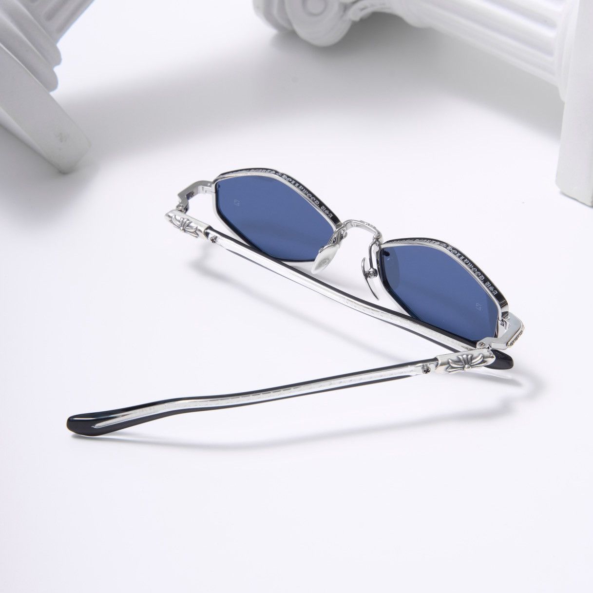 Chrome Hearts CHROME HEARTS NIP SLIP BRUSHED ALLOY/BLACK-BLACK-PLASTIC SUNGLASSES Size ONE SIZE - 7 Thumbnail