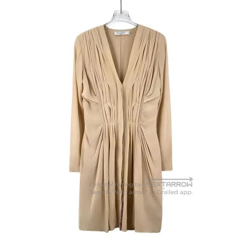 Dior Dior Beige Silk Long Sleeve Dress . Size XS / US 0-2 / IT 36-38 - 1 Thumbnail