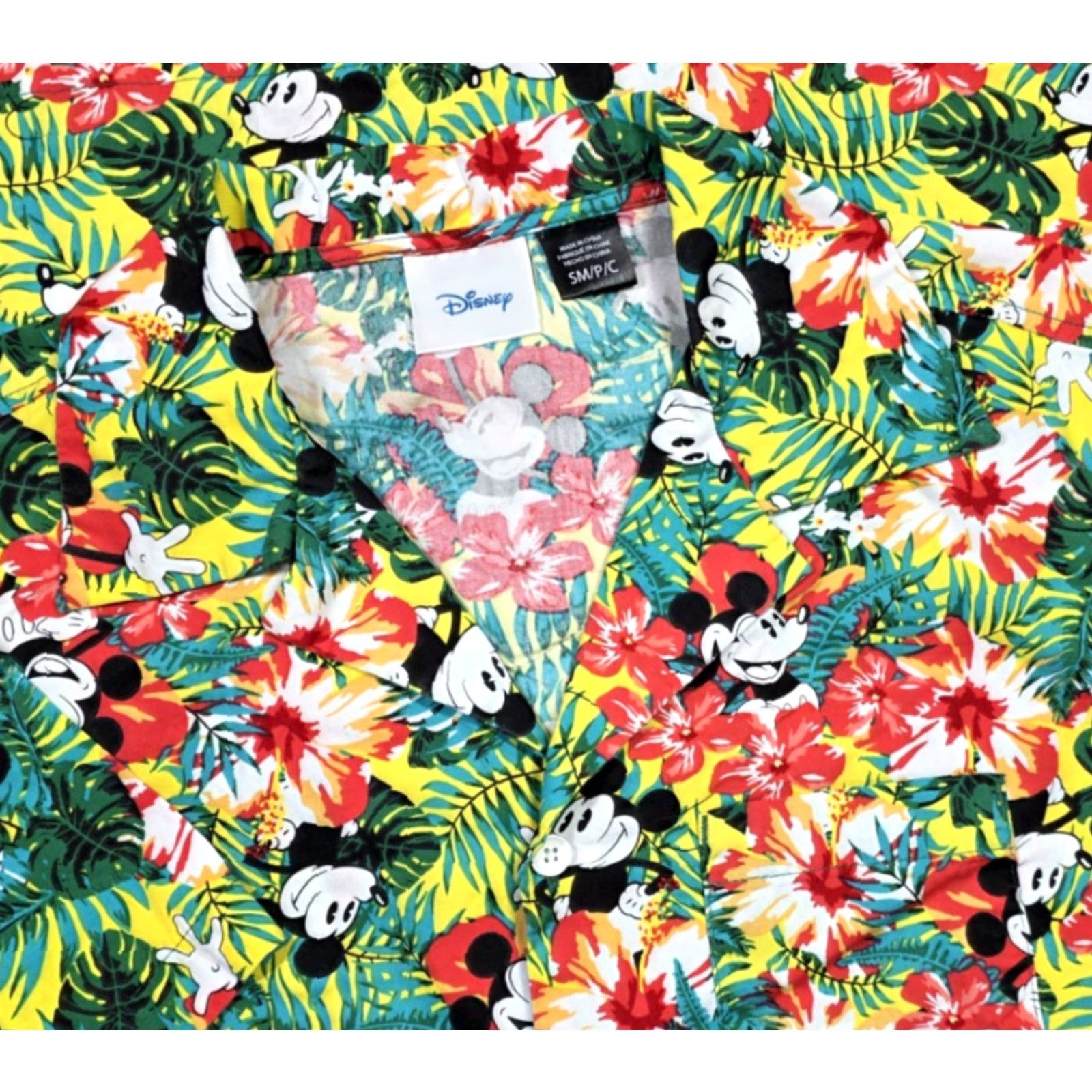 Disney Mickey Disney Mens Hawaiian Shirt S Floral Multicolor Tropical Camp Safari Size US S / EU 44-46 / 1 - 2 Thumbnail