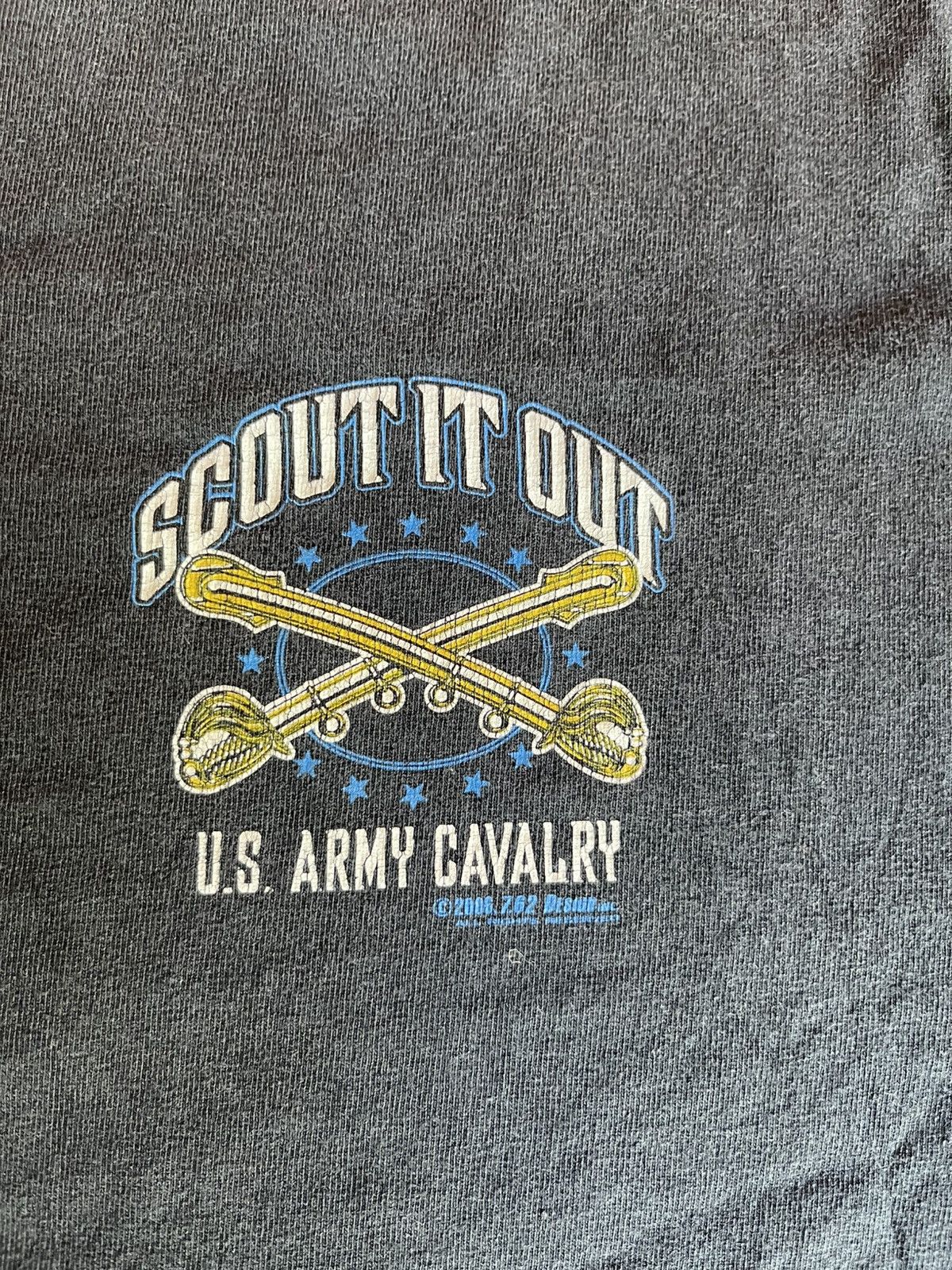 Vintage 2006 Vintage US Army Cavalry T-Shirt Black Size US M / EU 48-50 / 2 - 2 Thumbnail