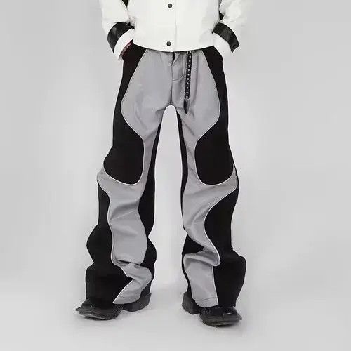 Jean Patchwork Men Trousers High Street Straight Pants Size US 30 / EU 46 - 1 Thumbnail