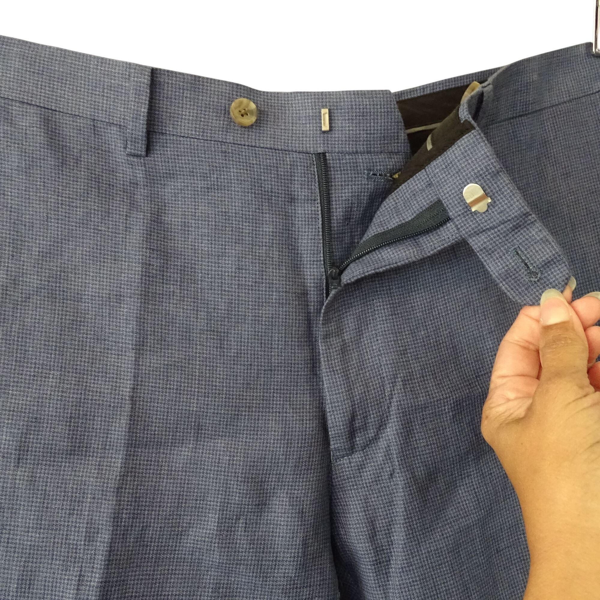 Indochino Indochino Slim Blue Micro Check Pants Men Size 38 x 26 Size US 38 / EU 54 - 3 Thumbnail