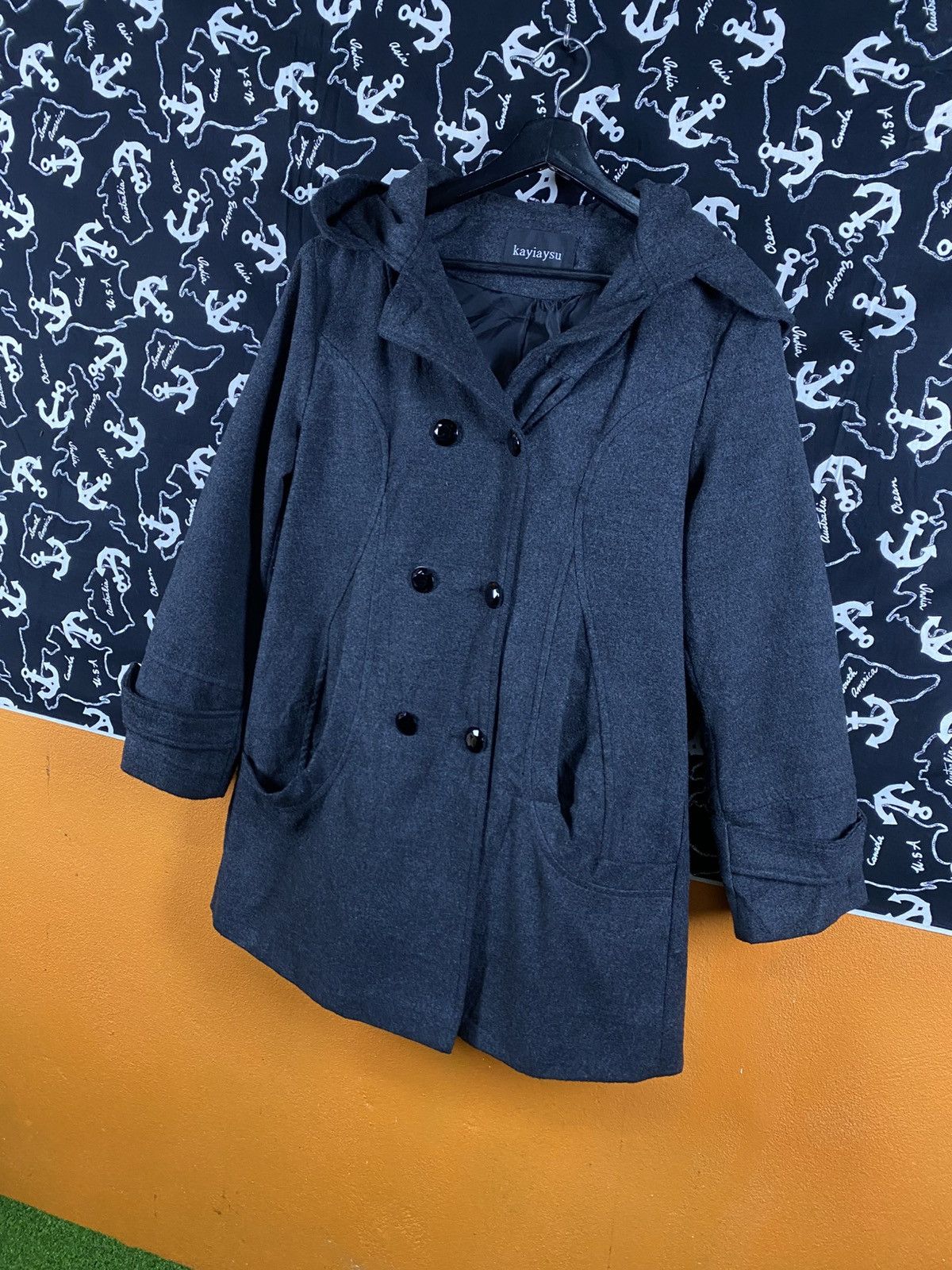 Japanese Brand Kayiaysu Hooded Wool Blend Coat Minimalist Outerwear Size M / US 6-8 / IT 42-44 - 4 Thumbnail