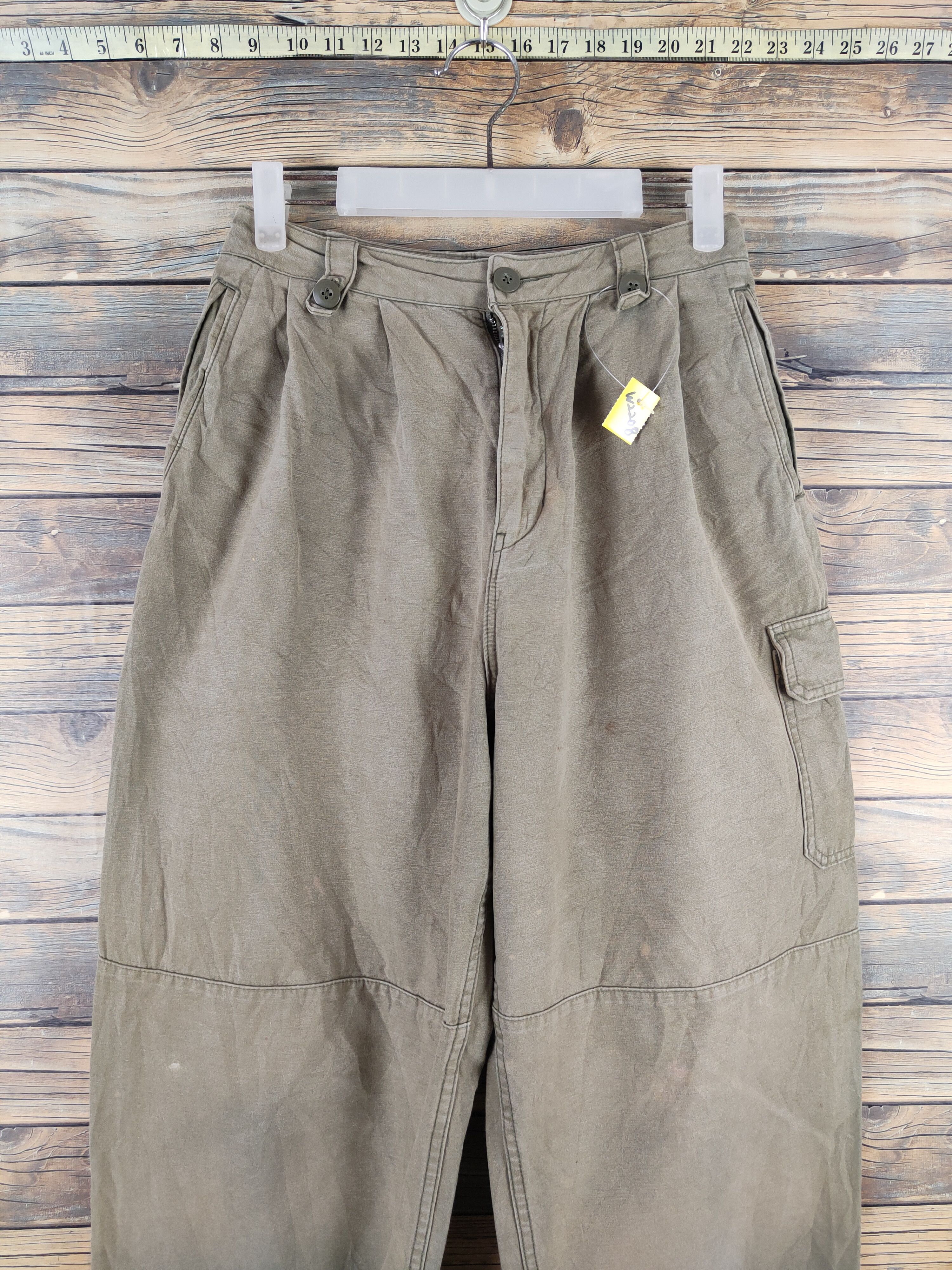 Japanese Brand Ungrid Green Faded Multipocket Tactical Cargo Pants #W2208 Size US 26 / EU 42 - 2 Thumbnail