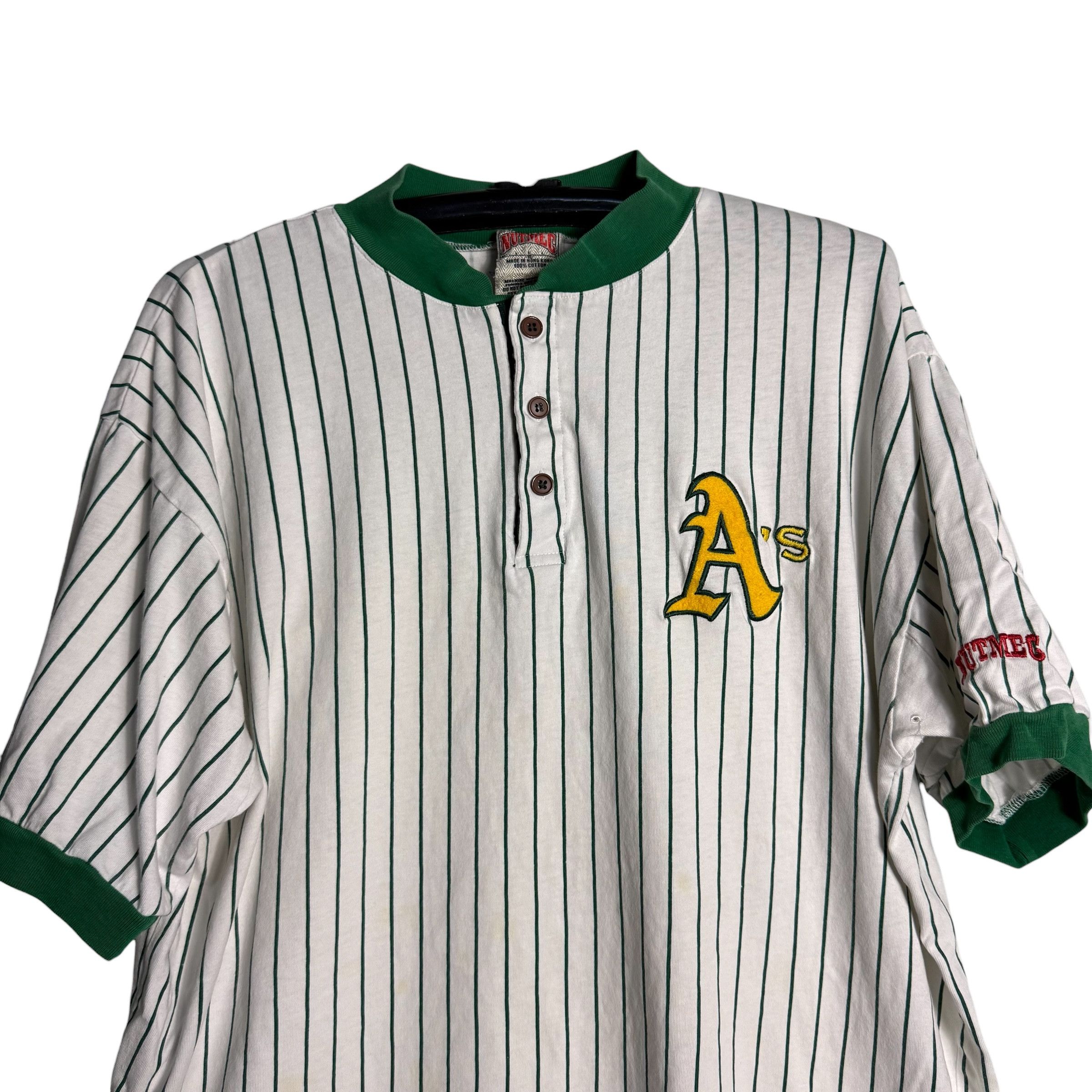 MLB 🔥RARE🔥Vintage Oakland Athletics Nutmeg Mills Jersey Size US XL / EU 56 / 4 - 2 Thumbnail