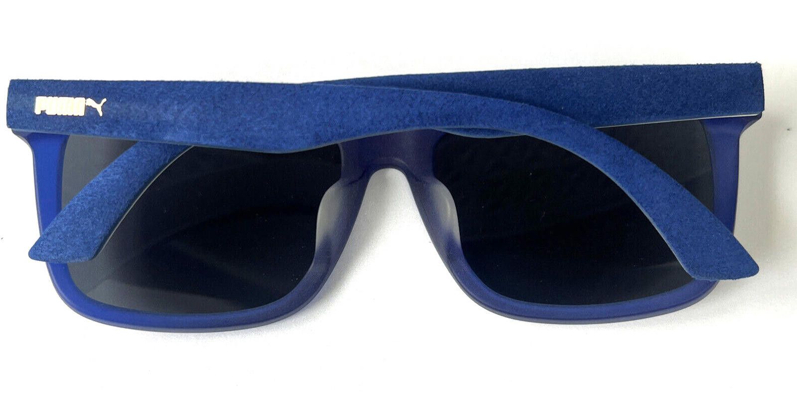 Puma Puma PU0040SA 006 Suede Leather Blue Sunglasses 56-18 140 Size ONE SIZE - 5 Thumbnail