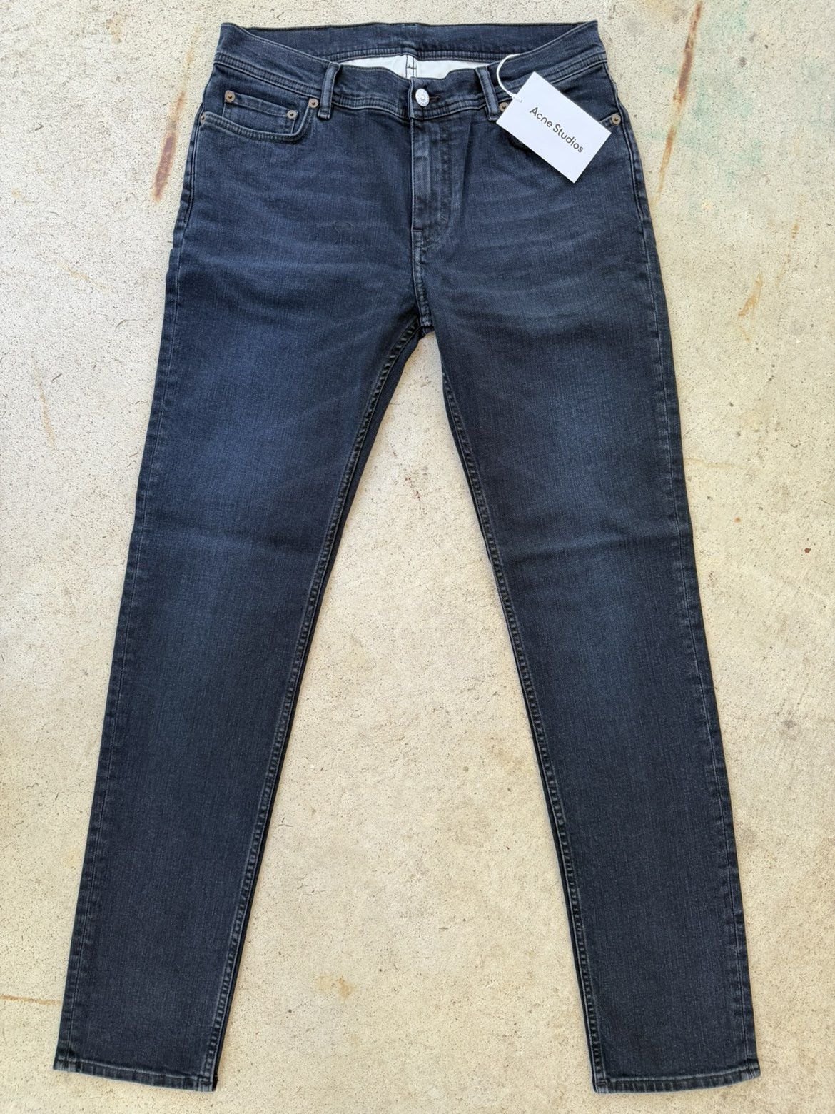 Acne Studios North Blue Black Leather Patch Denim Jeans Size US 32 / EU 48 - 1 Thumbnail