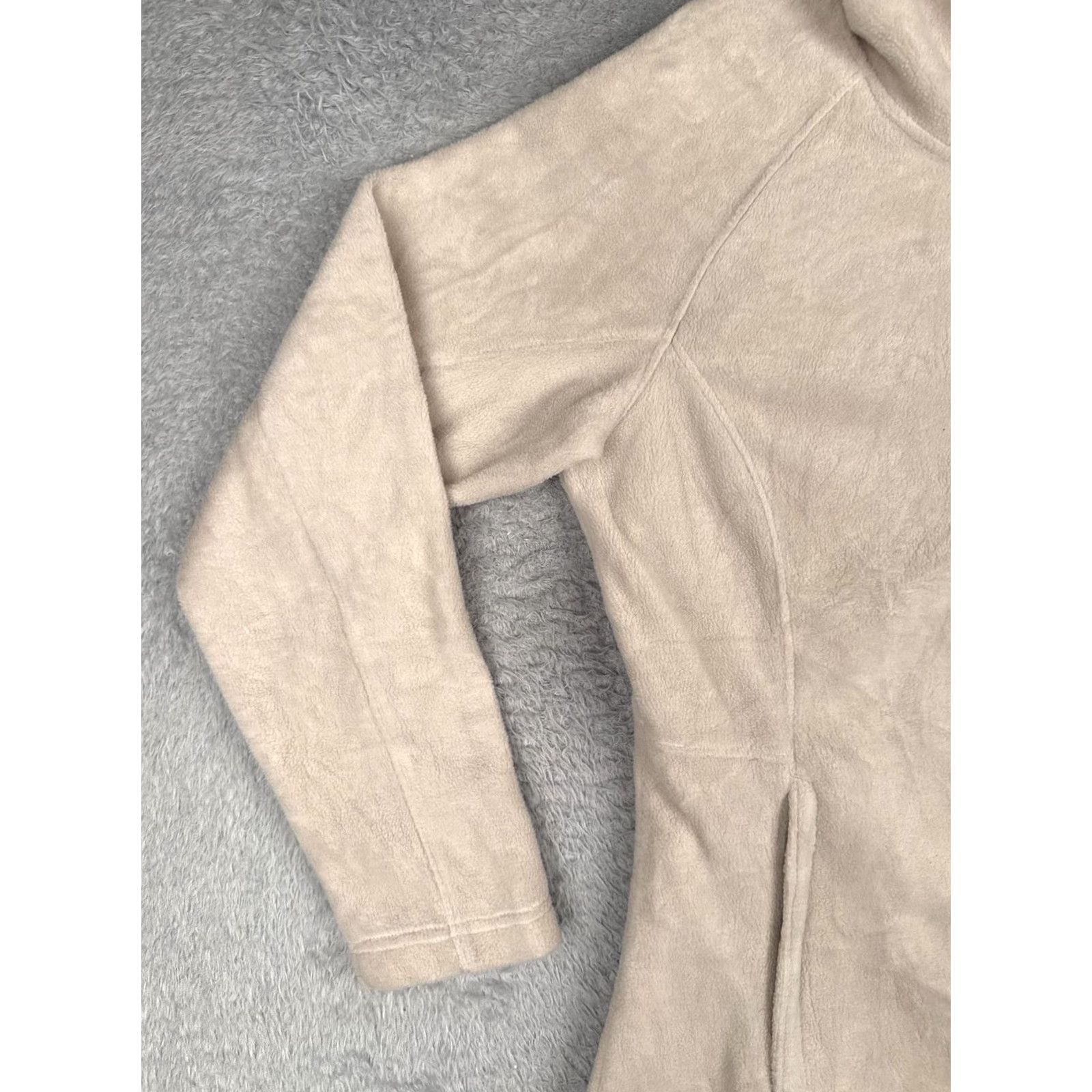 Vintage Columbia Jacket Womens XL Beige Fleece Hooded Long Full Zip Pockets Outdoor Warm Size XL / US 12-14 / IT 48-50 - 3 Thumbnail