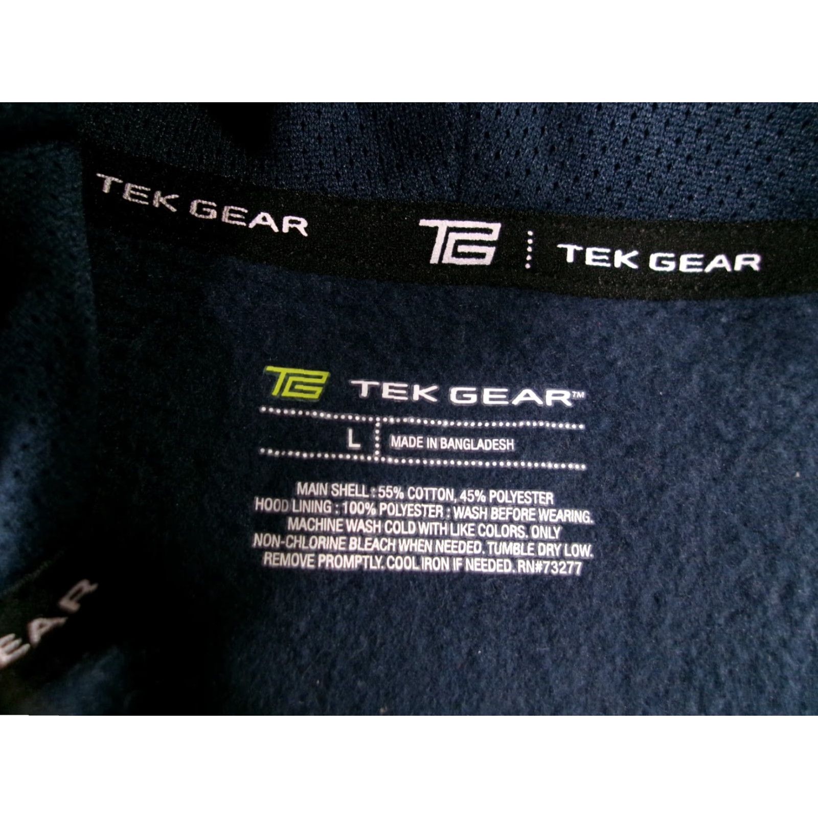 Tek Gear Tek Gear Hoodie Men Large Blue Full Zip Colorblock Sweatshirt Casual Everyday Size US L / EU 52-54 / 3 - 6 Thumbnail