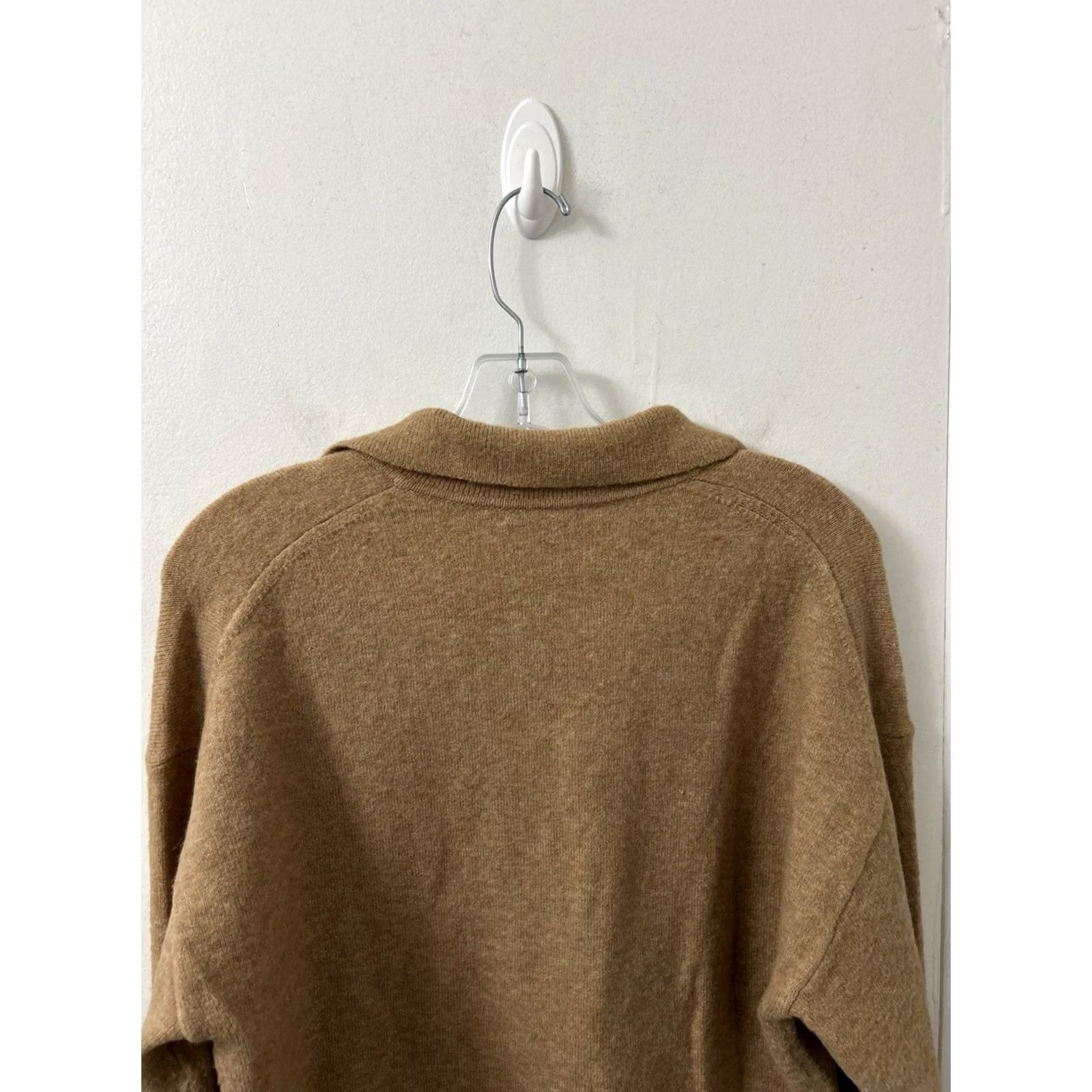Vintage J Crew V-Neck Polo Sweater Womens Medium Brown Merino Wool Alpaca Blend Pullover Size M / US 6-8 / IT 42-44 - 7 Thumbnail