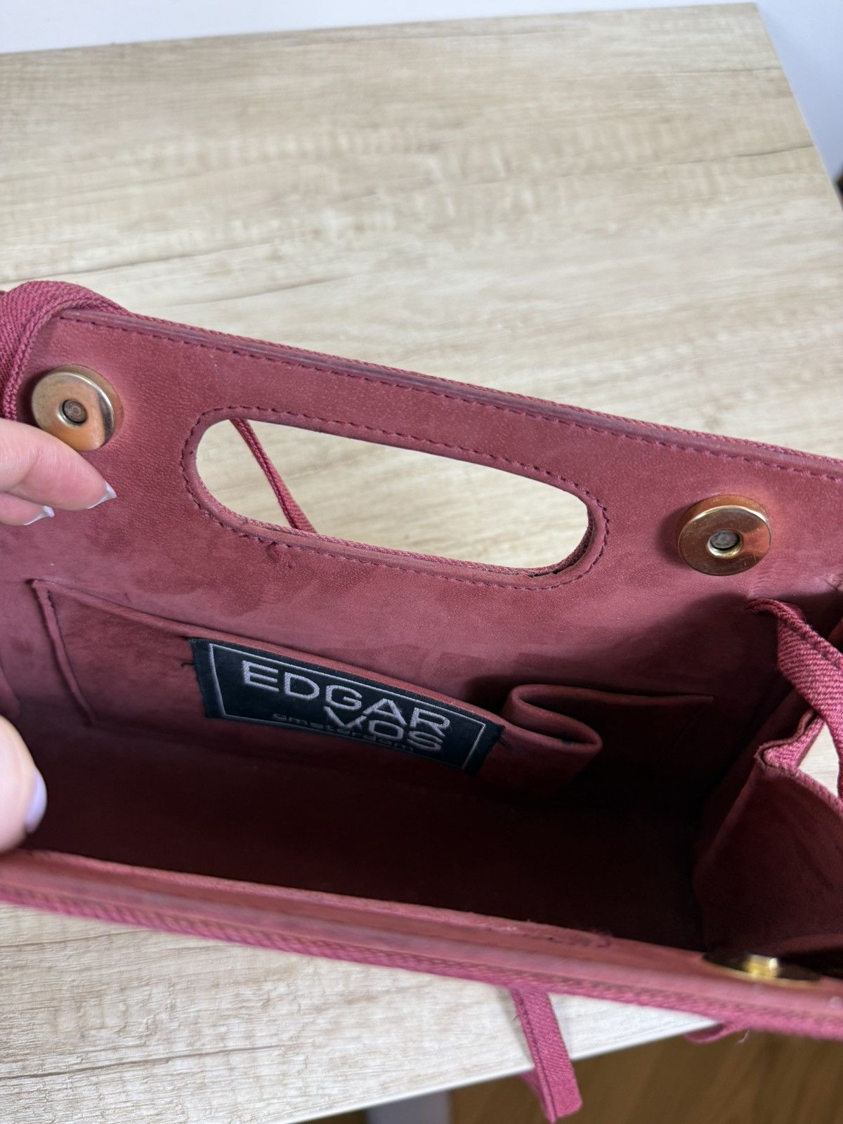 Other Edgar Vos Burgundy Bag Minimal Structured Handbag Vintage Size ONE SIZE - 4 Thumbnail
