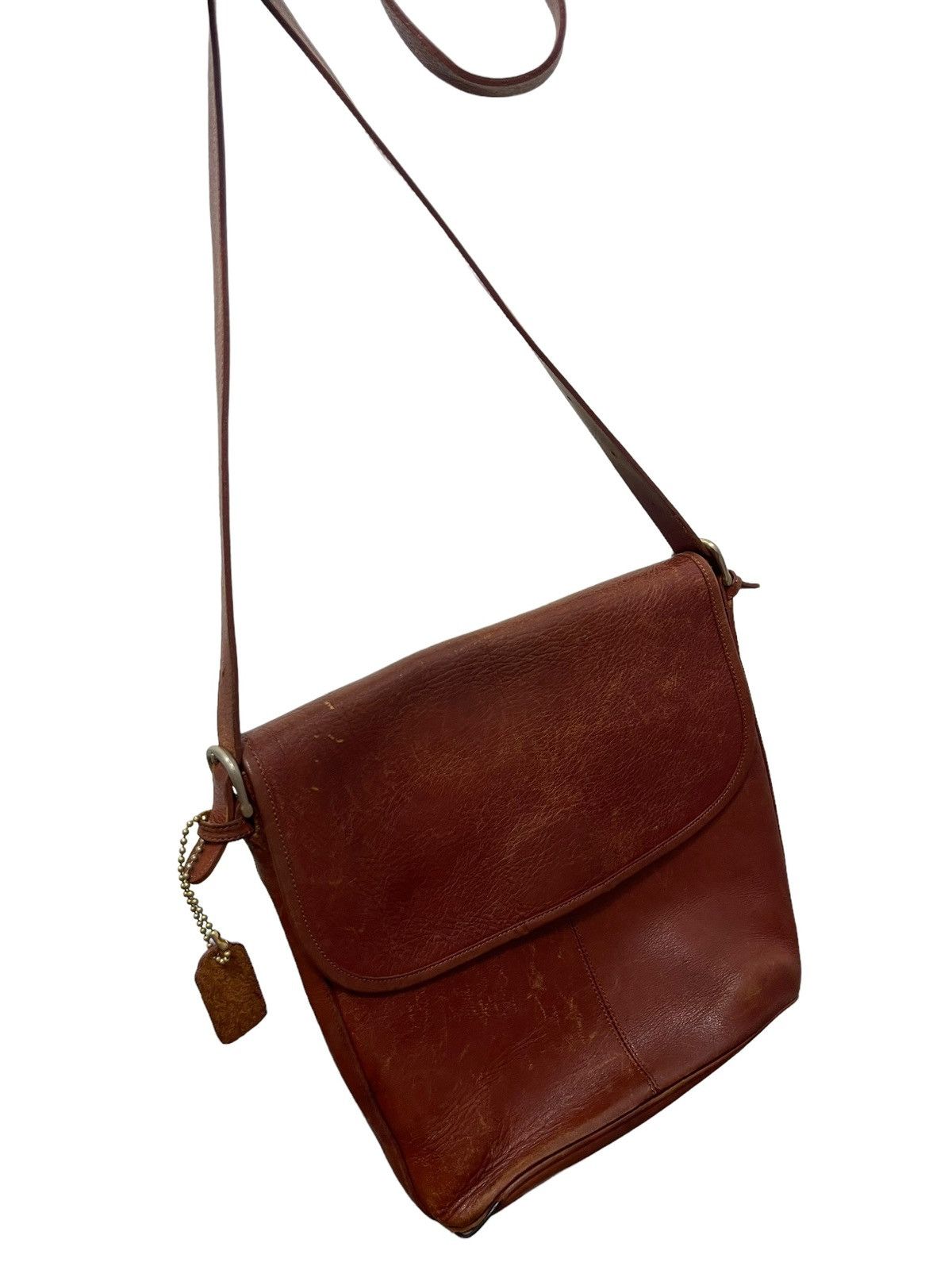 Japanese Brand Full Leather Patina Wako Cross Body Bag 4🟩 Size ONE SIZE - 2 Thumbnail
