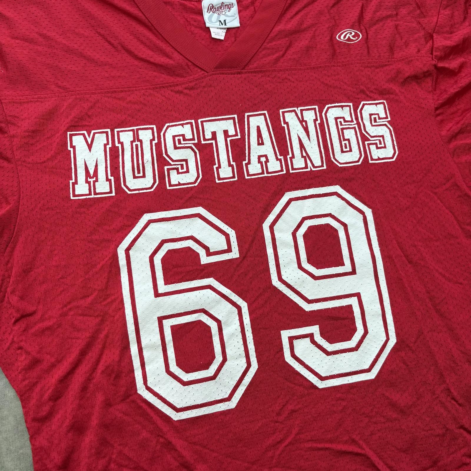 Vintage Vintage 90s Rawlings #69 Mustangs Grunge Football Jersey Size US M / EU 48-50 / 2 - 5 Thumbnail