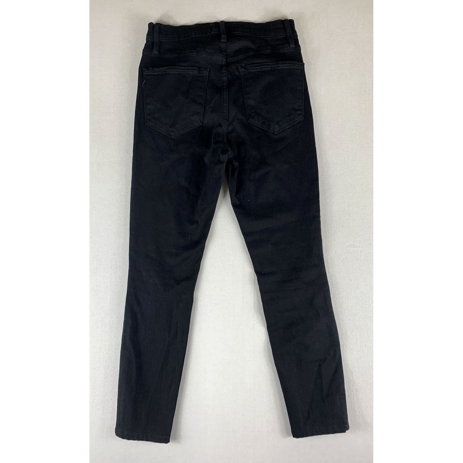 Frame FRAME Jeans Womens 26 Black DENIM SIZE ALI HIGH RISE CIGARETTE FLAT LAY 26X25 Size 26" / US 2 / IT 38 - 2 Thumbnail