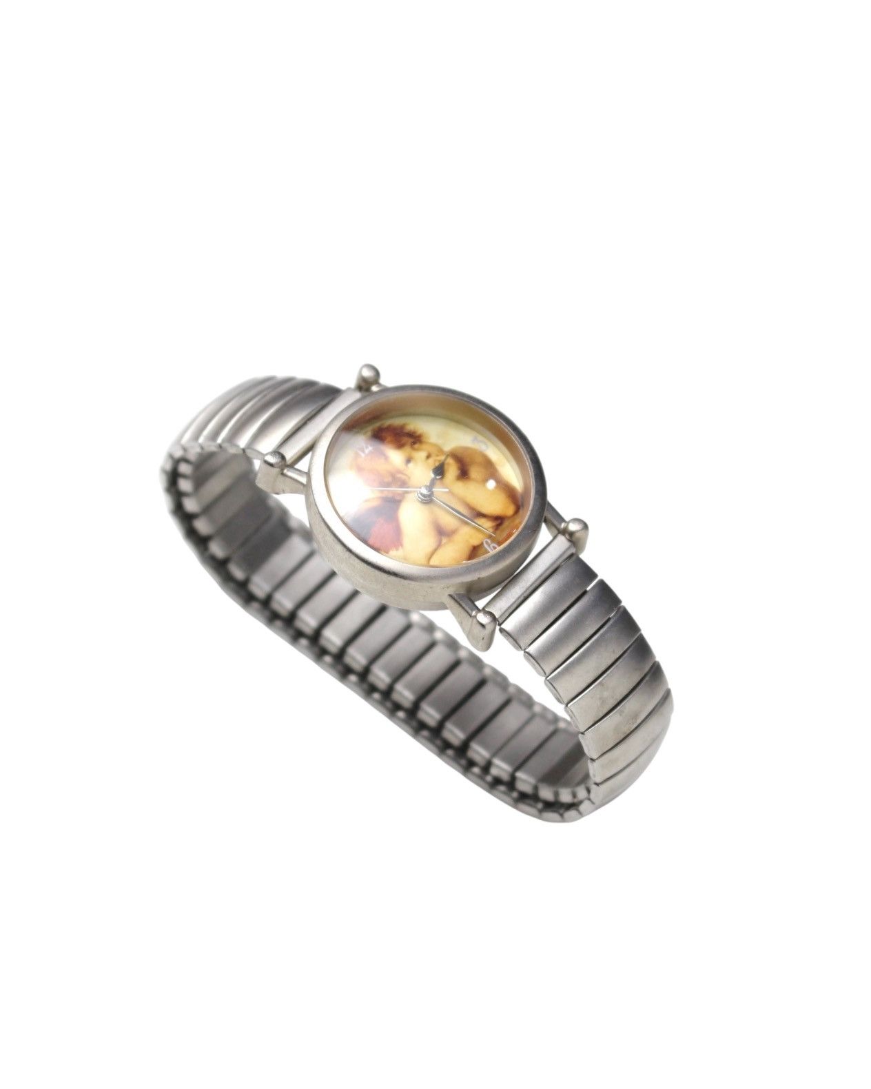 Vintage 2000S JAPANESE MADE CHERUB WATCH WITH STRETCHABLE STEEL BAND Size ONE SIZE - 2 Thumbnail