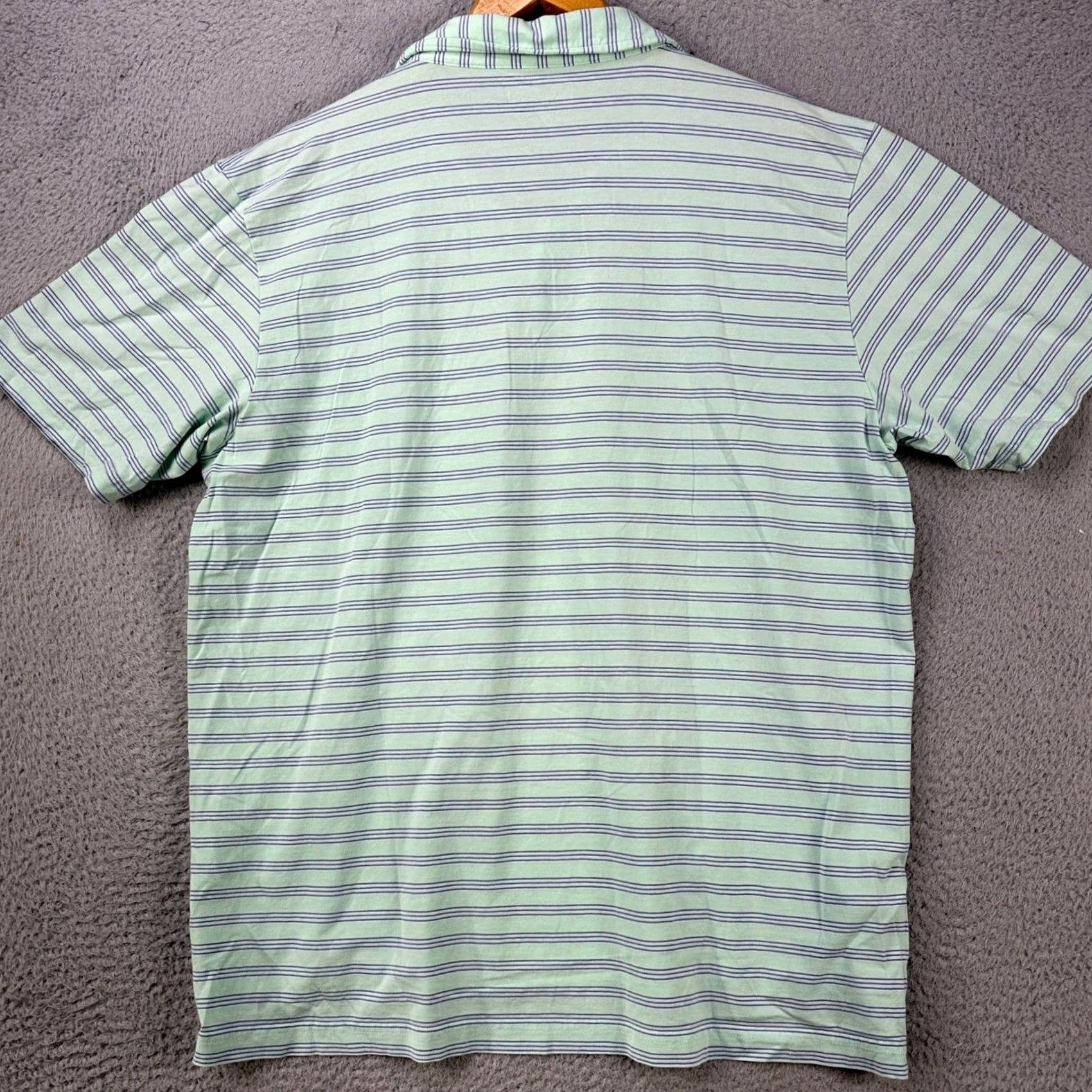 Peter Millar VINTAGE? No. Peter Millar Polo shirt Mens XL Green Blue Striped Stretch Pocket Rugby Shirt Size US XL / EU 56 / 4 - 2 Thumbnail