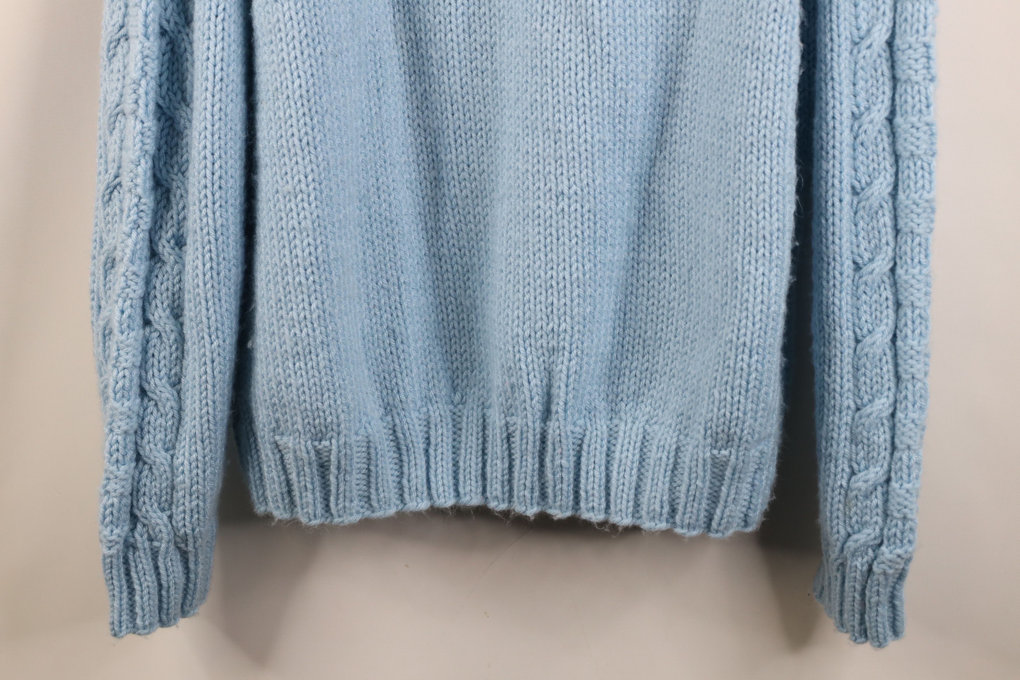 Vintage Vintage 70s Streetwear Chunky Ribbed Cable Knit Sweater Blue Size XXL / US 16-18 / IT 52-54 - 3 Thumbnail