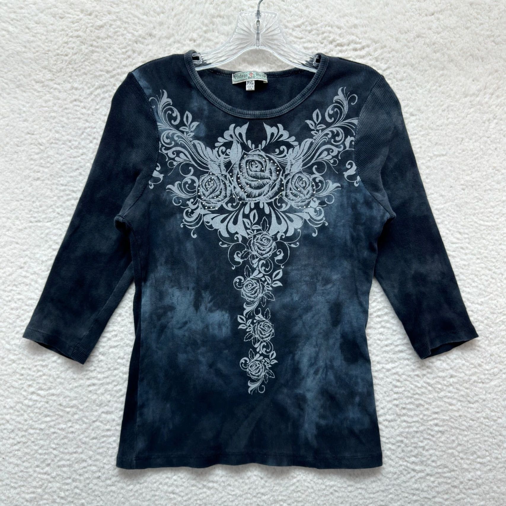 Vintage VINTAGE Y2K Top Shirt XL Grunge McBling Cyber Boho Fairy Studded Size XL / US 12-14 / IT 48-50 - 2 Thumbnail