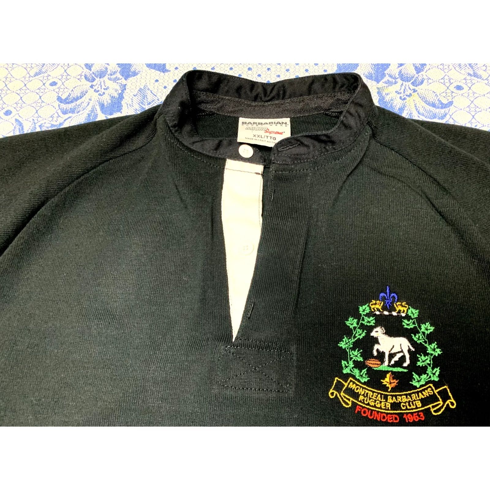 Barbarian VINTAGE Barbarian Montreal Barbarians Rugby Club Jersey Polo Shirt Mens 2XL Black Canada Size US XXL / EU 58 / 5 - 5 Thumbnail