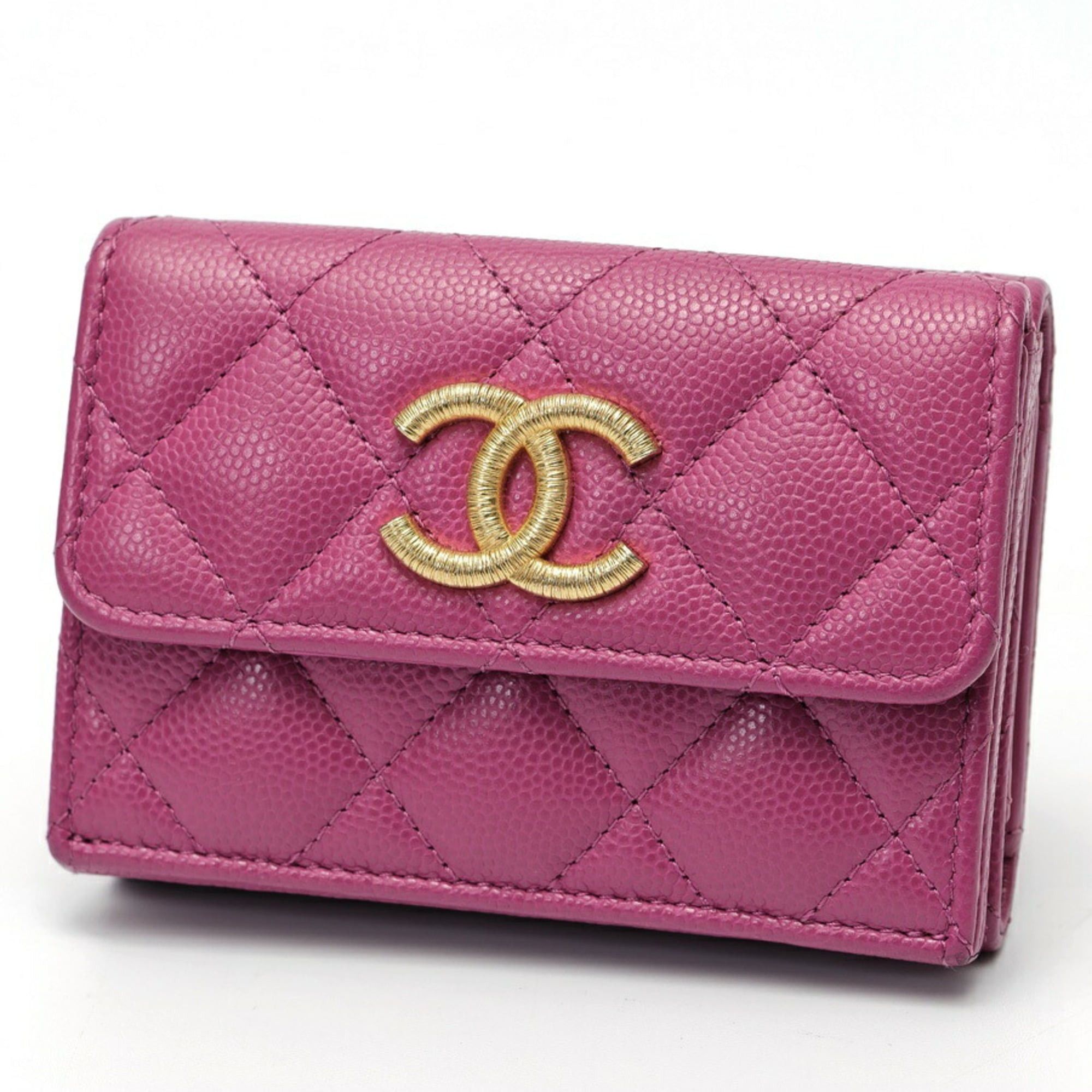 Chanel CHANEL Matelasse Small Flap AP3518 Caviar Skin Purple S-159659 Size ONE SIZE - 1 Thumbnail