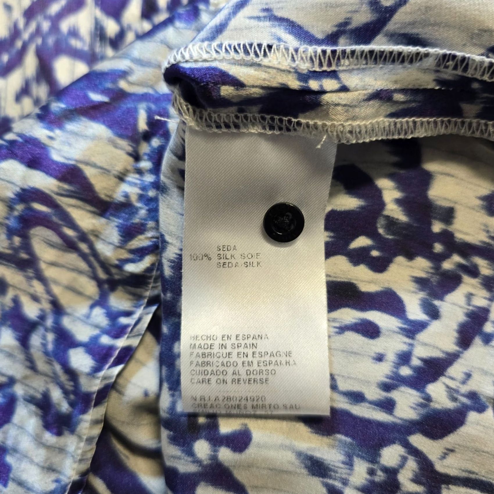 Vintage Mirto Top Womens Size 38 Blue Silk Paisley Spain Luxury Maximalist Career Spain Size XS / US 0-2 / IT 36-38 - 7 Thumbnail