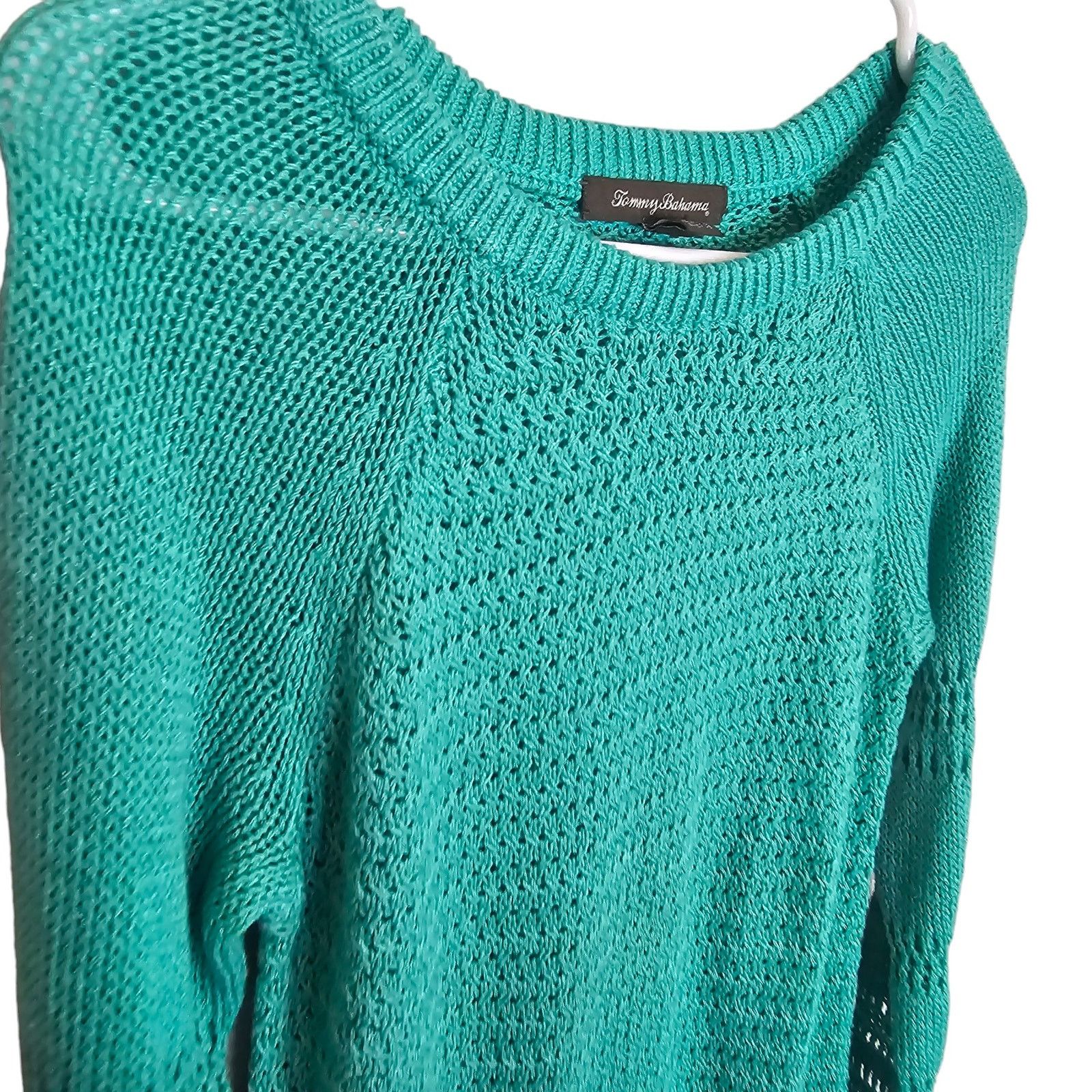 Tommy Bahama Tommy Bahama Womens Open Knit Sweater Size S Green Coastal Size S / US 4 / IT 40 - 6 Thumbnail