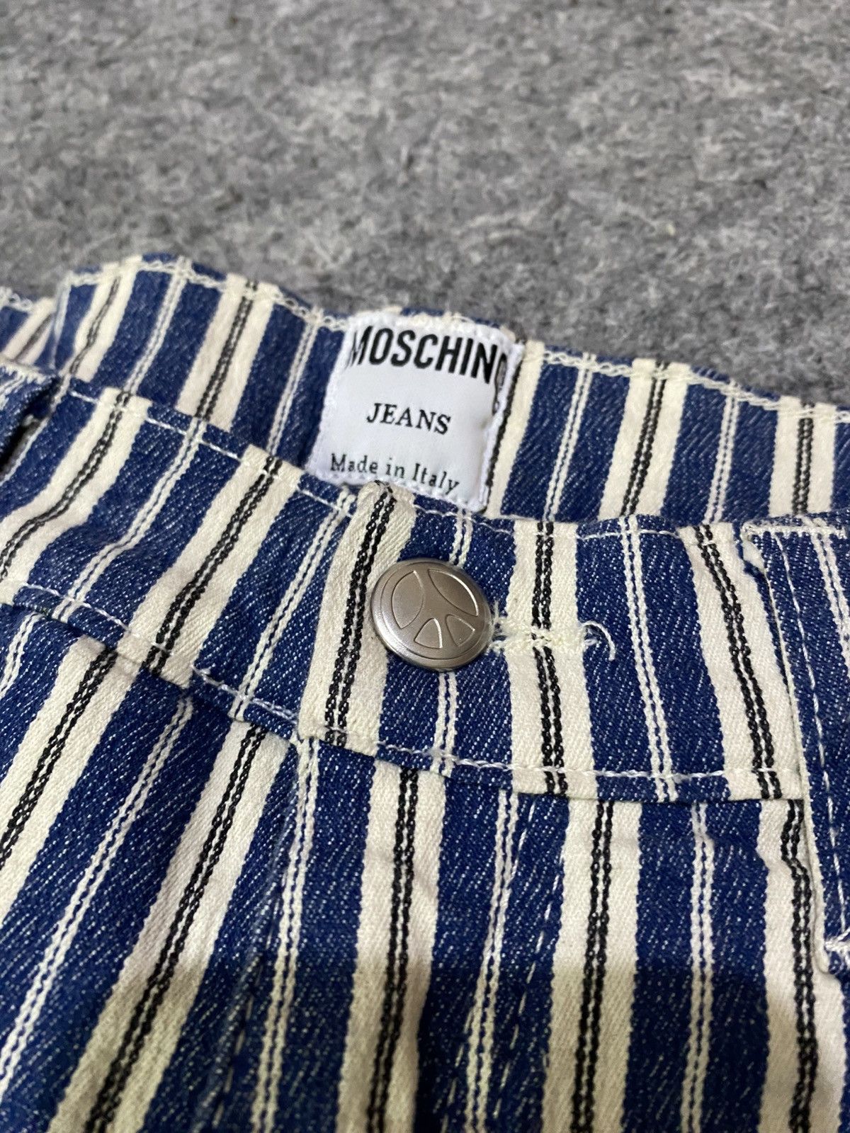 Moschino Vintage Moschino Italy Stripe Flare Jeans Size 23" - 6 Thumbnail