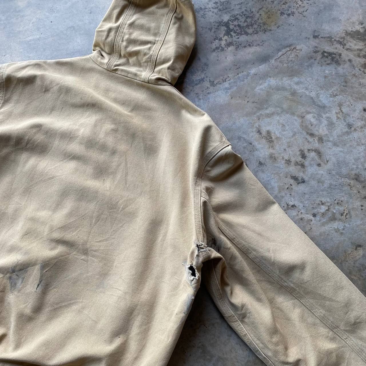 Carhartt × Vintage VINTAGE CARHARTT CANVAS JUMPER TRASHED DISTRESSED HOODIE Size US L / EU 52-54 / 3 - 6 Thumbnail