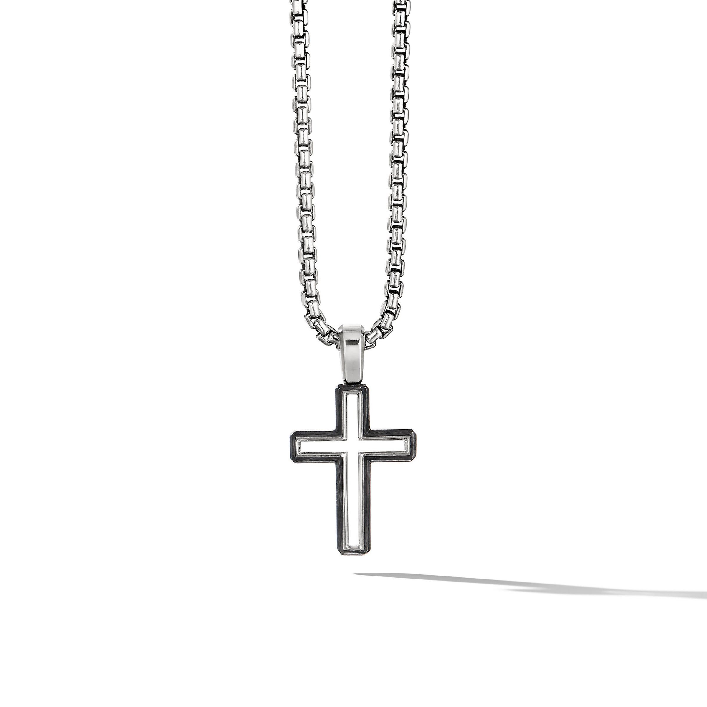 David Yurman o1w1db10526 D25165M /Size 8/Forged Carbon Cross in Silver Size ONE SIZE - 1 Thumbnail