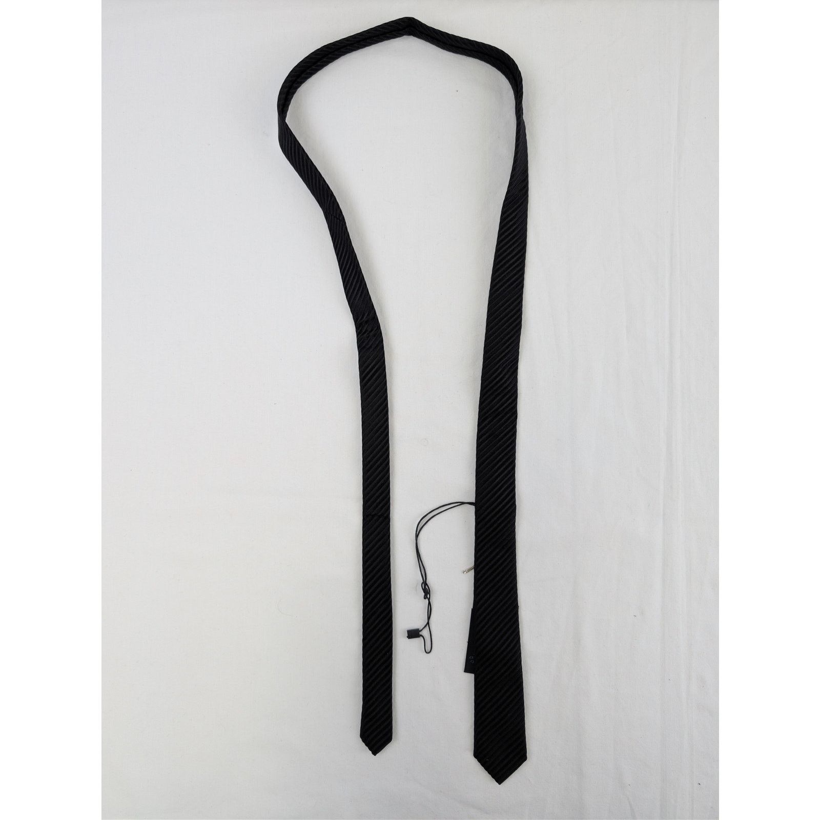 Saint Laurent Paris Saint Laurent black leather tie Hedi Slimane