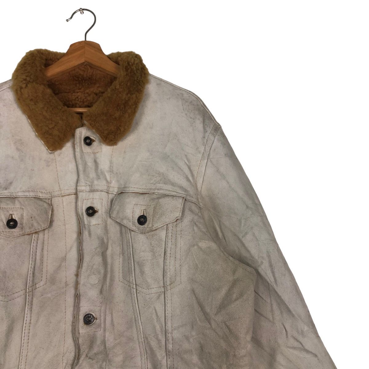 Japanese Brand 🔥Vtg Shearling Genuine Leather Jacket Gap 1969 Issey Miyake Size US XL / EU 56 / 4 - 6 Thumbnail