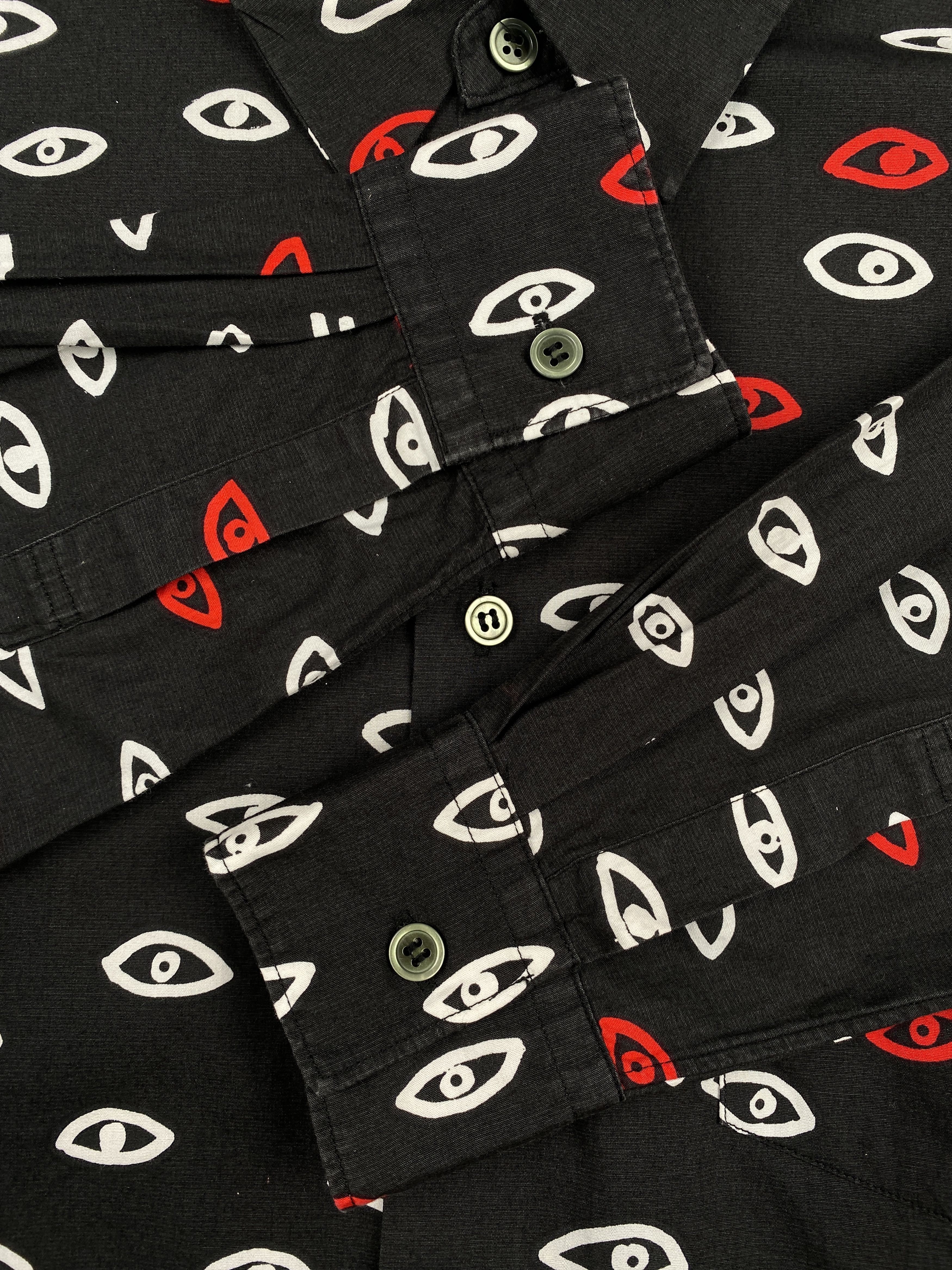 Comme des Garcons Black AD2015 Eyes All-Over Print Flannel Long Sleeves Shirt Size US XS / EU 42 / 0 - 9 Thumbnail