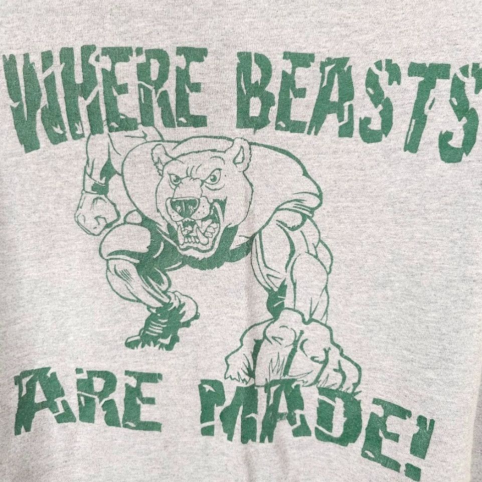 Gildan VINTAGE The Cave Bodybuilding T Shirt Mens Size Large Gray Where Beasts Are Made Shirt Mens Large Gray Size US L / EU 52-54 / 3 - 5 Thumbnail