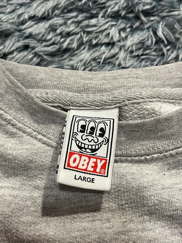 Obey Obey x Keith Haring 2012 Grey Crewneck Size US L / EU 52-54 / 3 - 5 Thumbnail