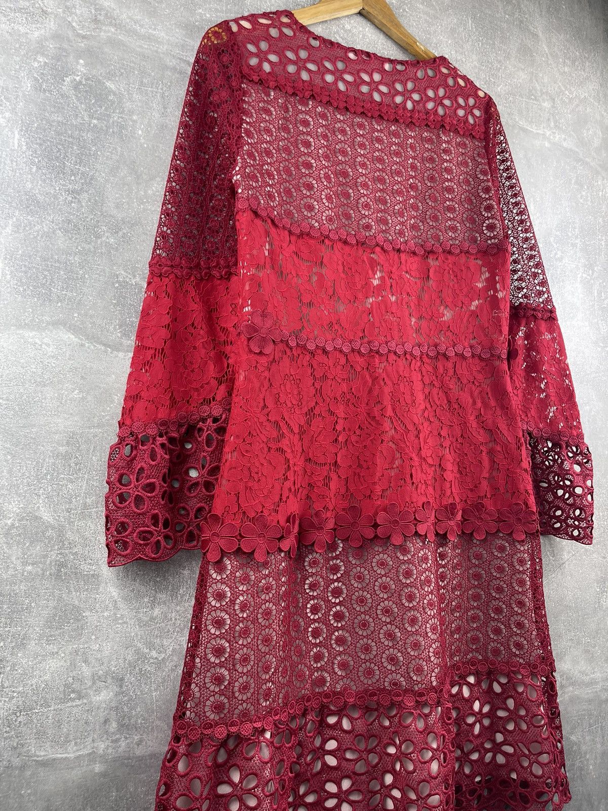 Love Moschino × Moschino Moschino Boutique Knitted Red Flowers Mesh Pullover Dress Size M / US 6-8 / IT 42-44 - 8 Thumbnail