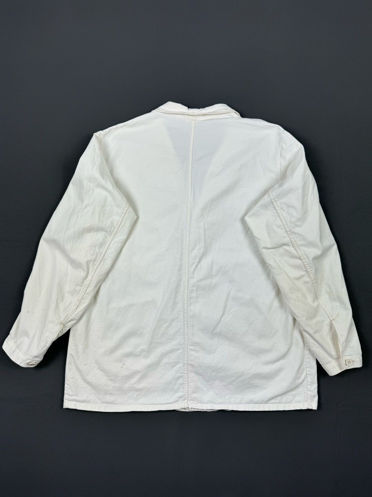Vintage 70-80ʼs Vintage White Cotton Work Jacket Size US XL / EU 56 / 4 - 11 Thumbnail