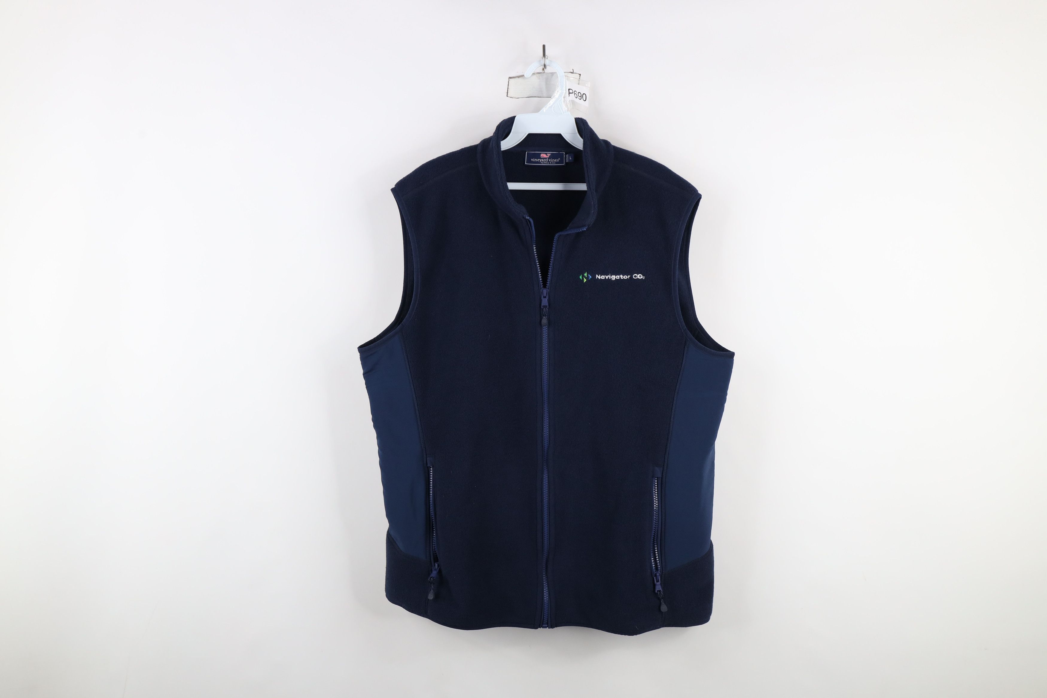 Vineyard Vines × Vintage Vineyard Vines Fleece Harbor Full Zip Vest Jacket Navy Blue Size US L / EU 52-54 / 3 - 1 Thumbnail
