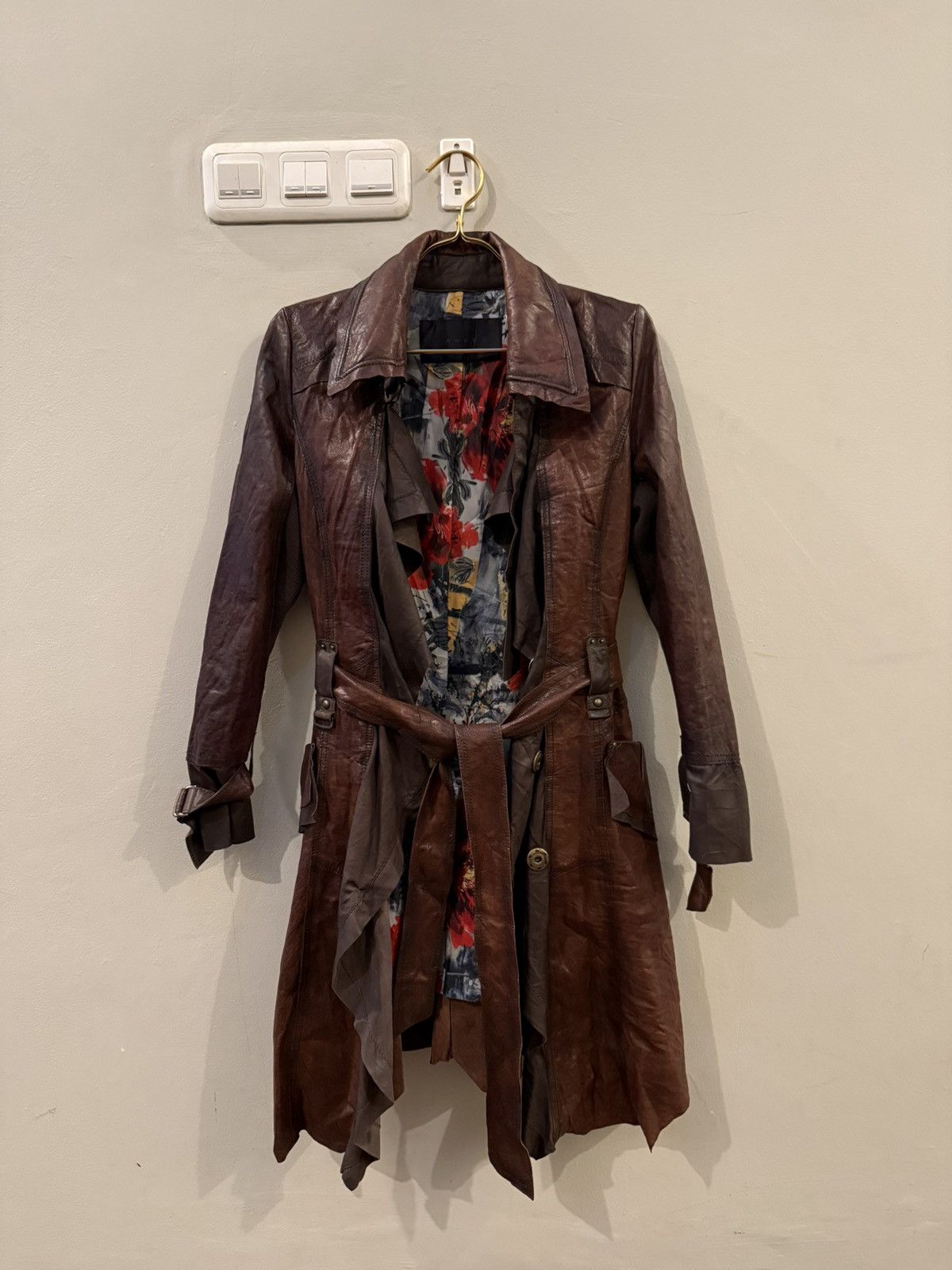 14th Addiction 2000’s avant-garde Leather coat korean designer brand tankus Size S / US 4 / IT 40 - 6 Thumbnail